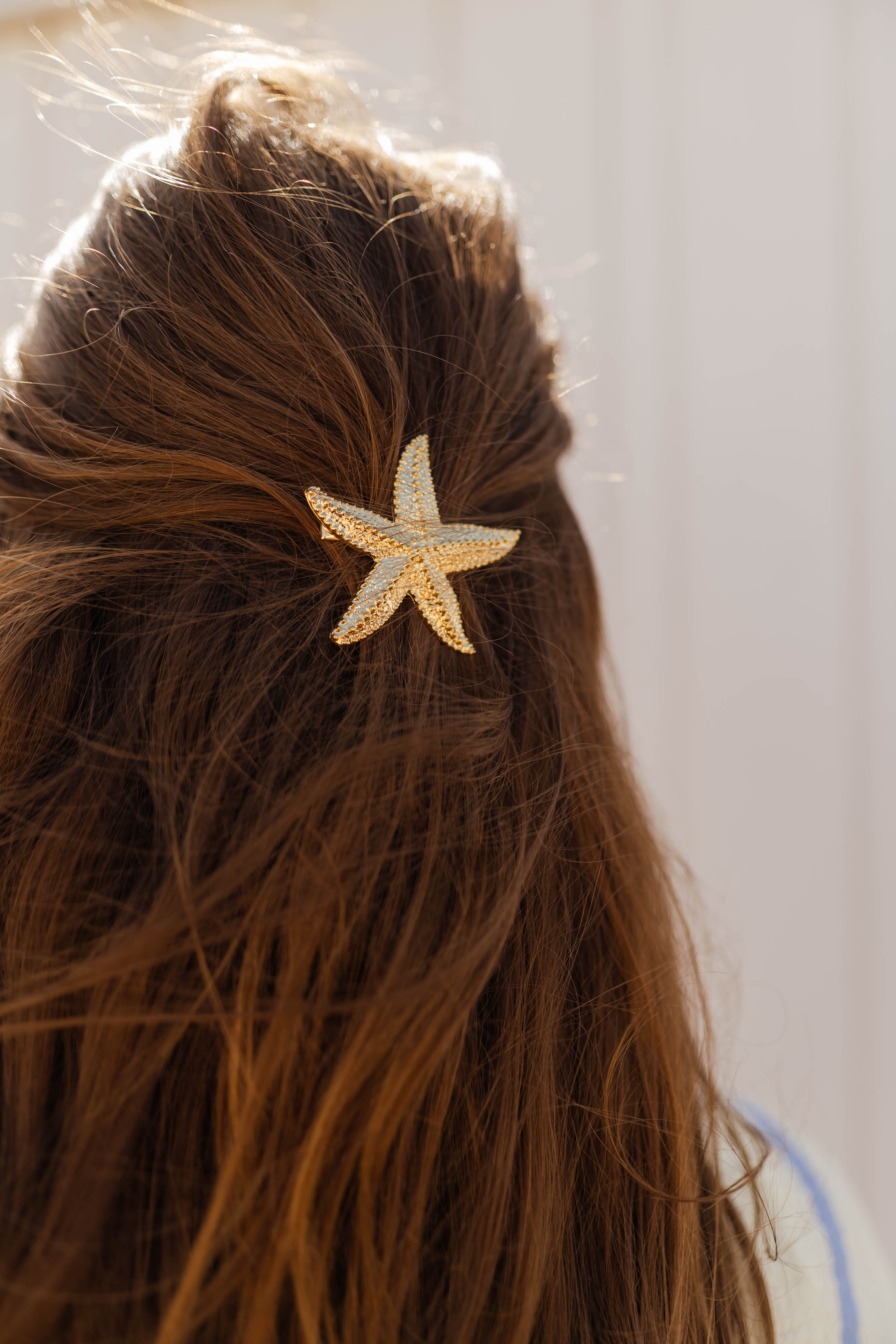 Barrette Cheveux Dorée Rare Motifs Ange Et étoiles - 8x2 Cm - Occasion Très Bon état
