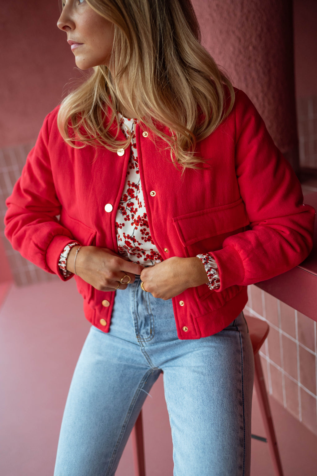 Angelina bomber - red
