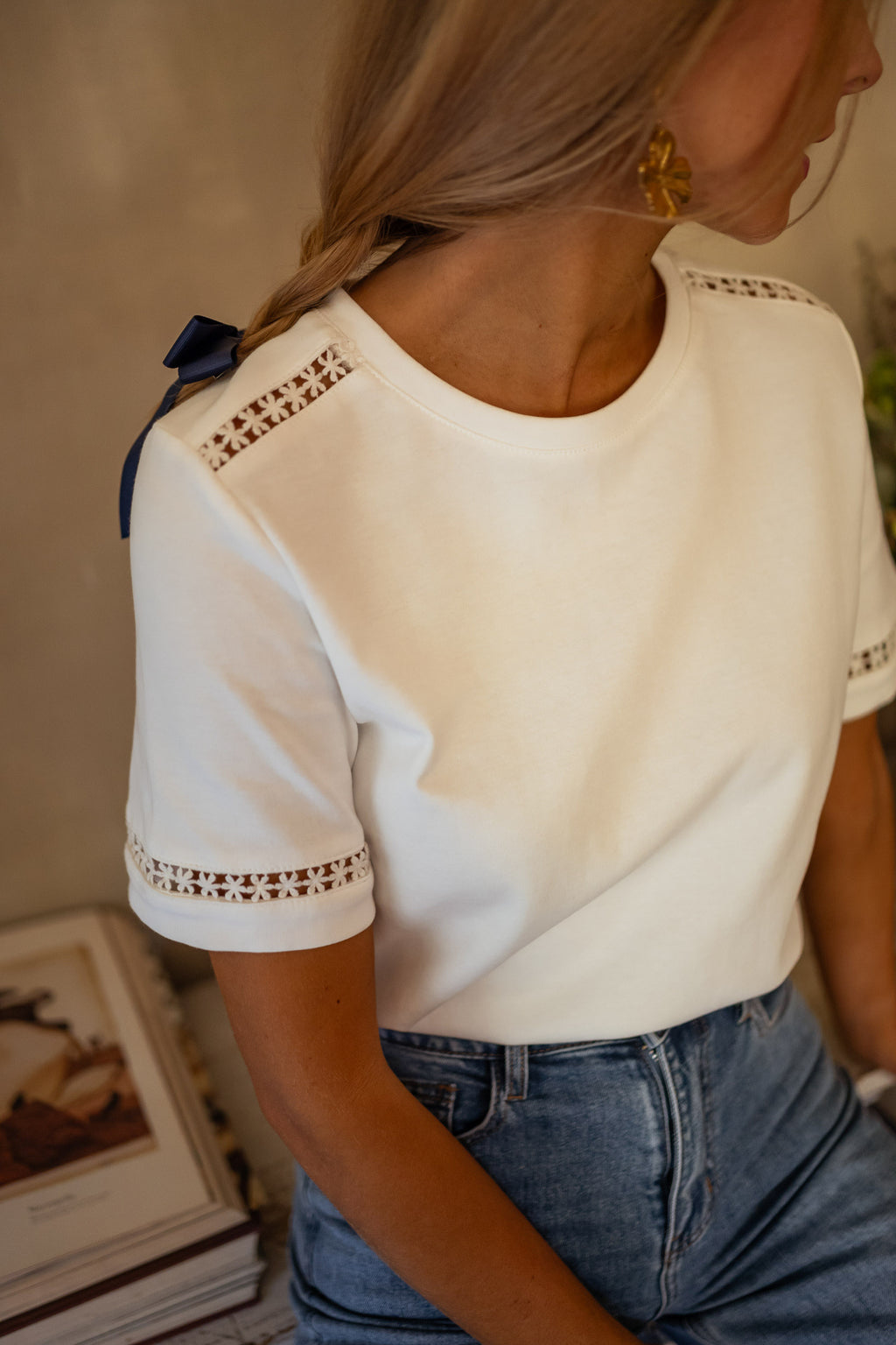 T-shirt Romina - blanc à broderie
