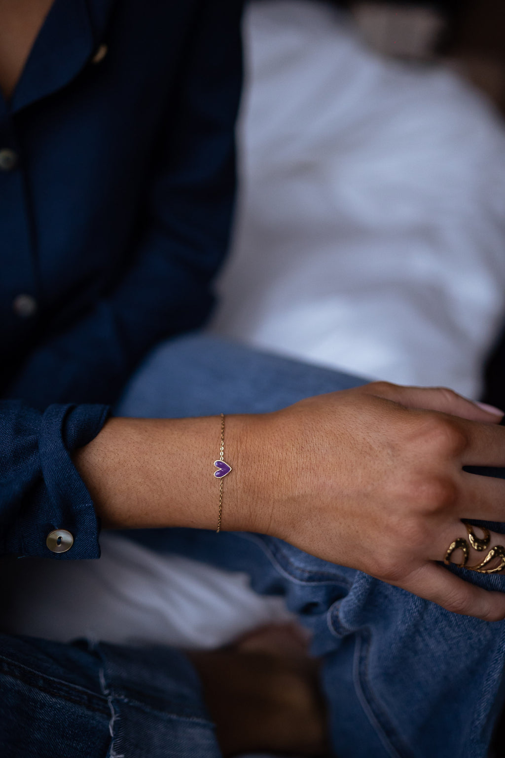 Maiwen bracelet - Golden and purple