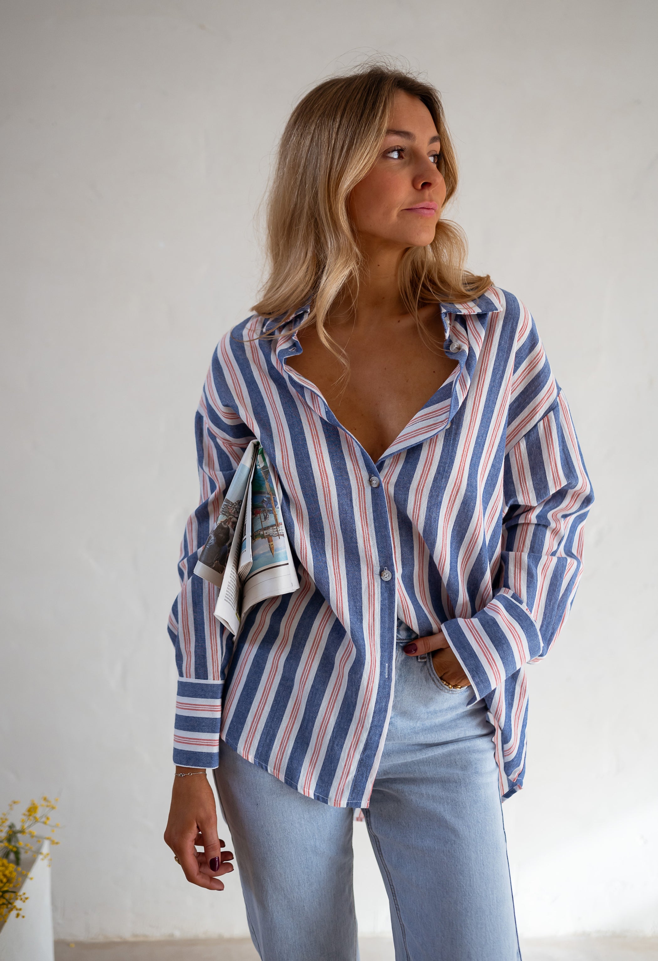 Chemise Sally - Lignes Bleues - Loose & Fluide
