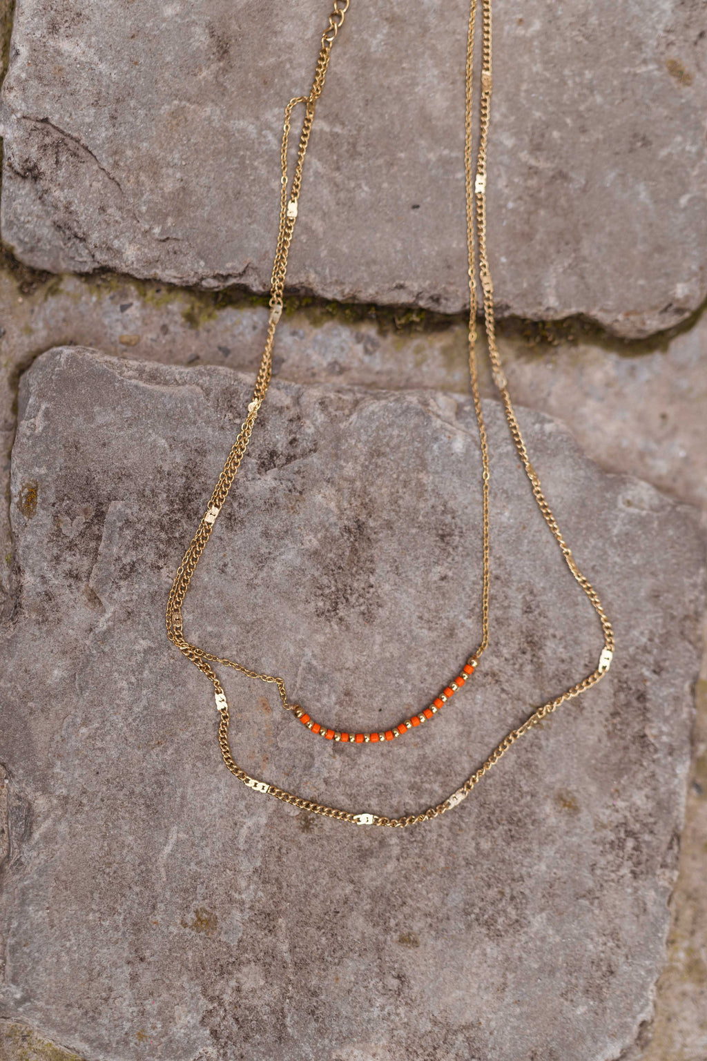 Amir necklace - golden and orange