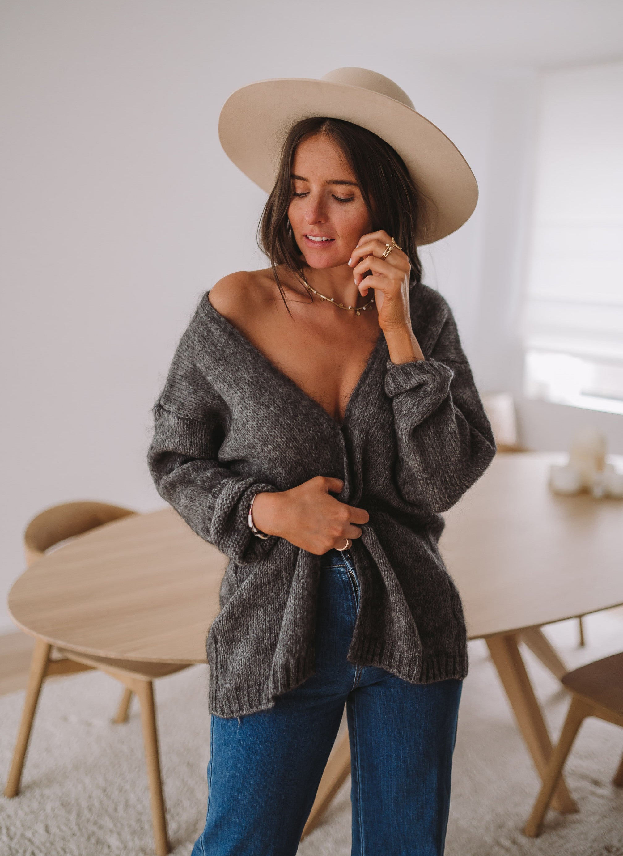 Cardigan Easy Clothes Dark grey