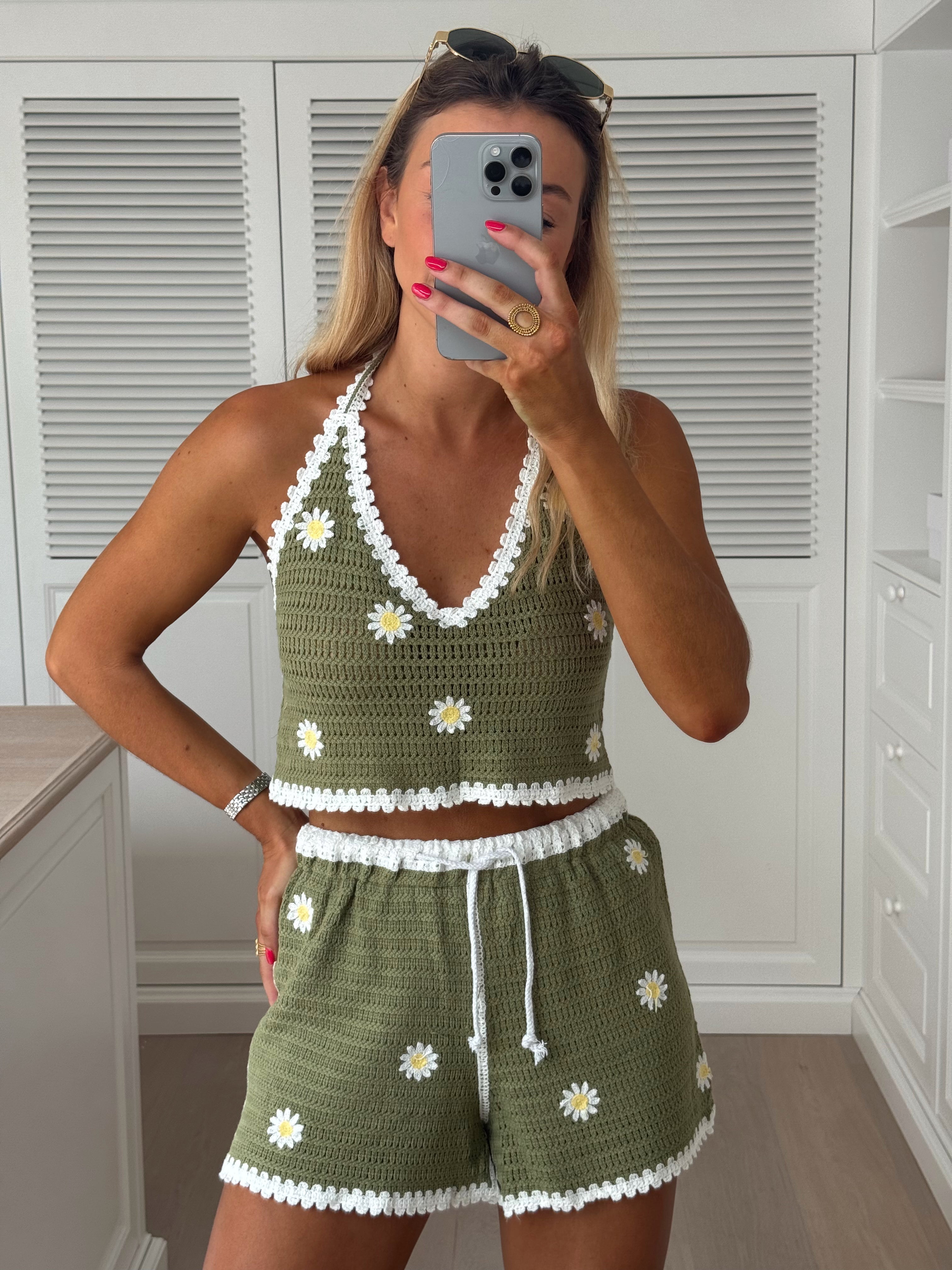 Loly Set - Khaki Crochet - Easy Clothes