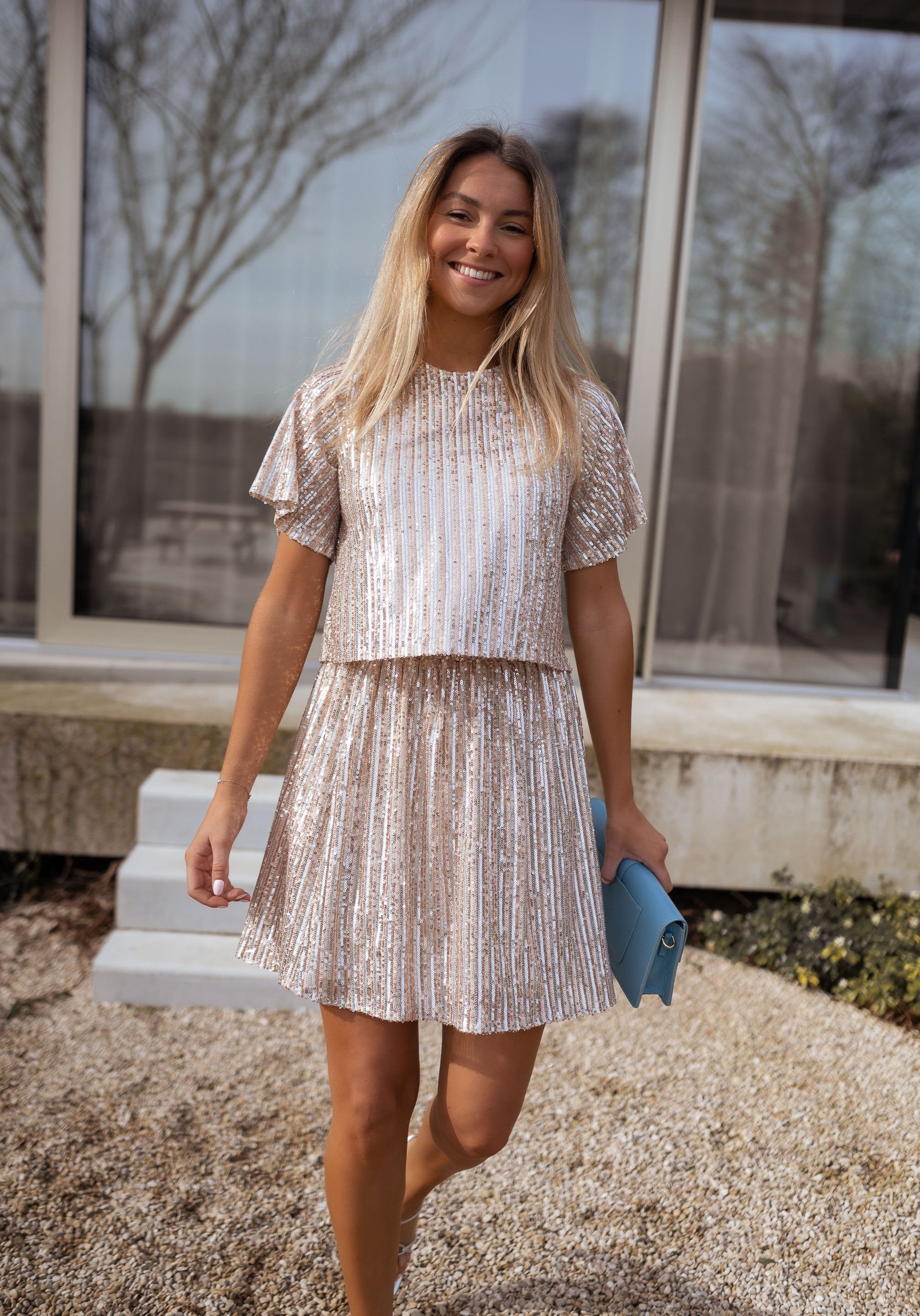 Jupe Pailletée Noire - Style évasé - Taille Unique Femme - Occasion Très Bon état