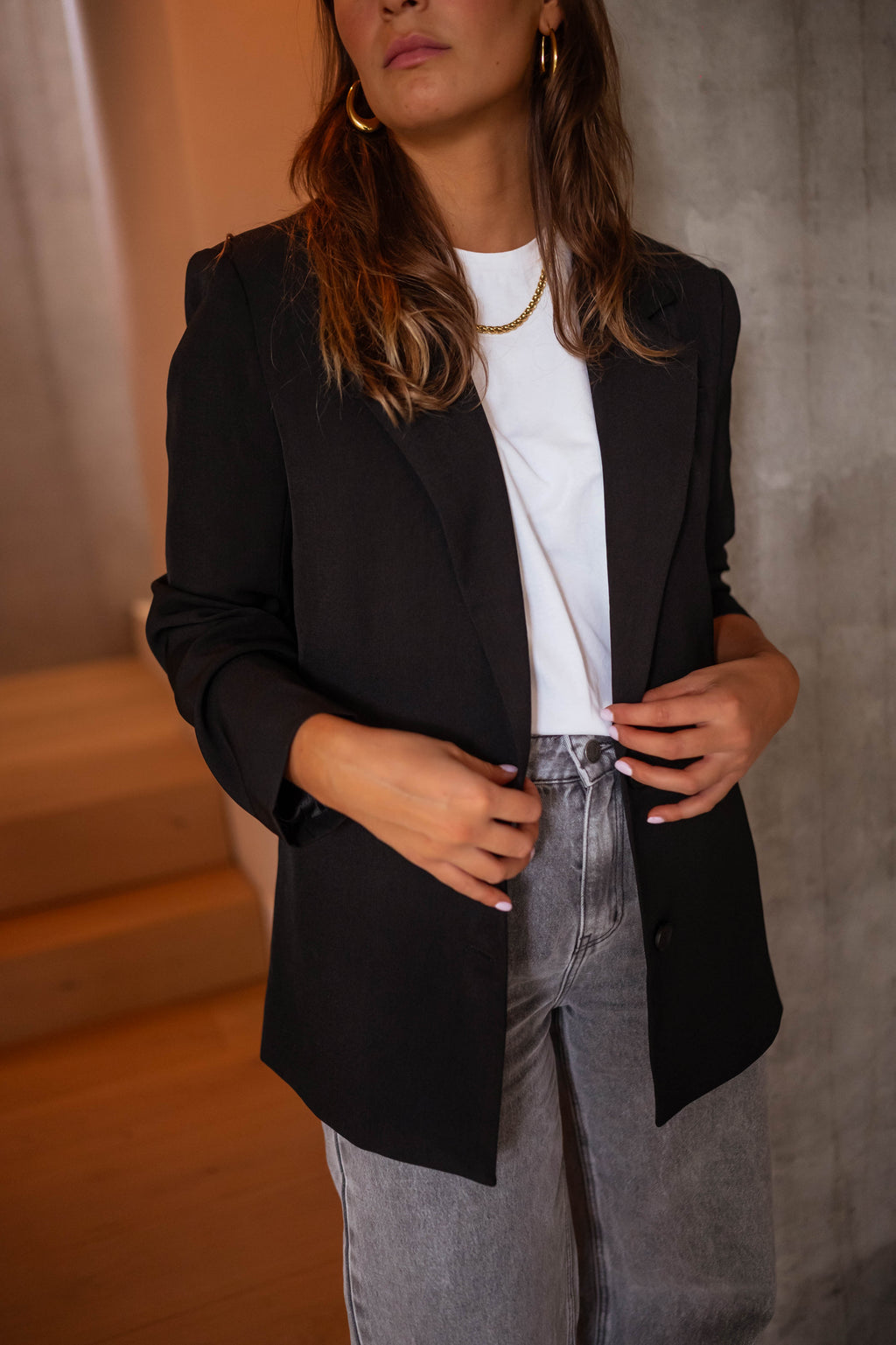 Blazer ceinturé noir qualité premium Blazer ceinturé noir qualité premium