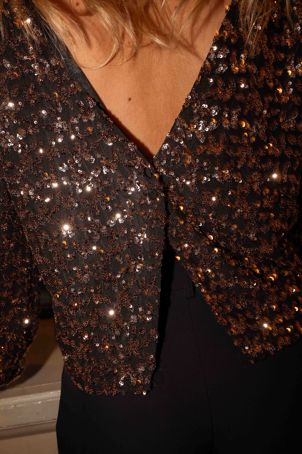 Curtis blouse - bronze with glitter