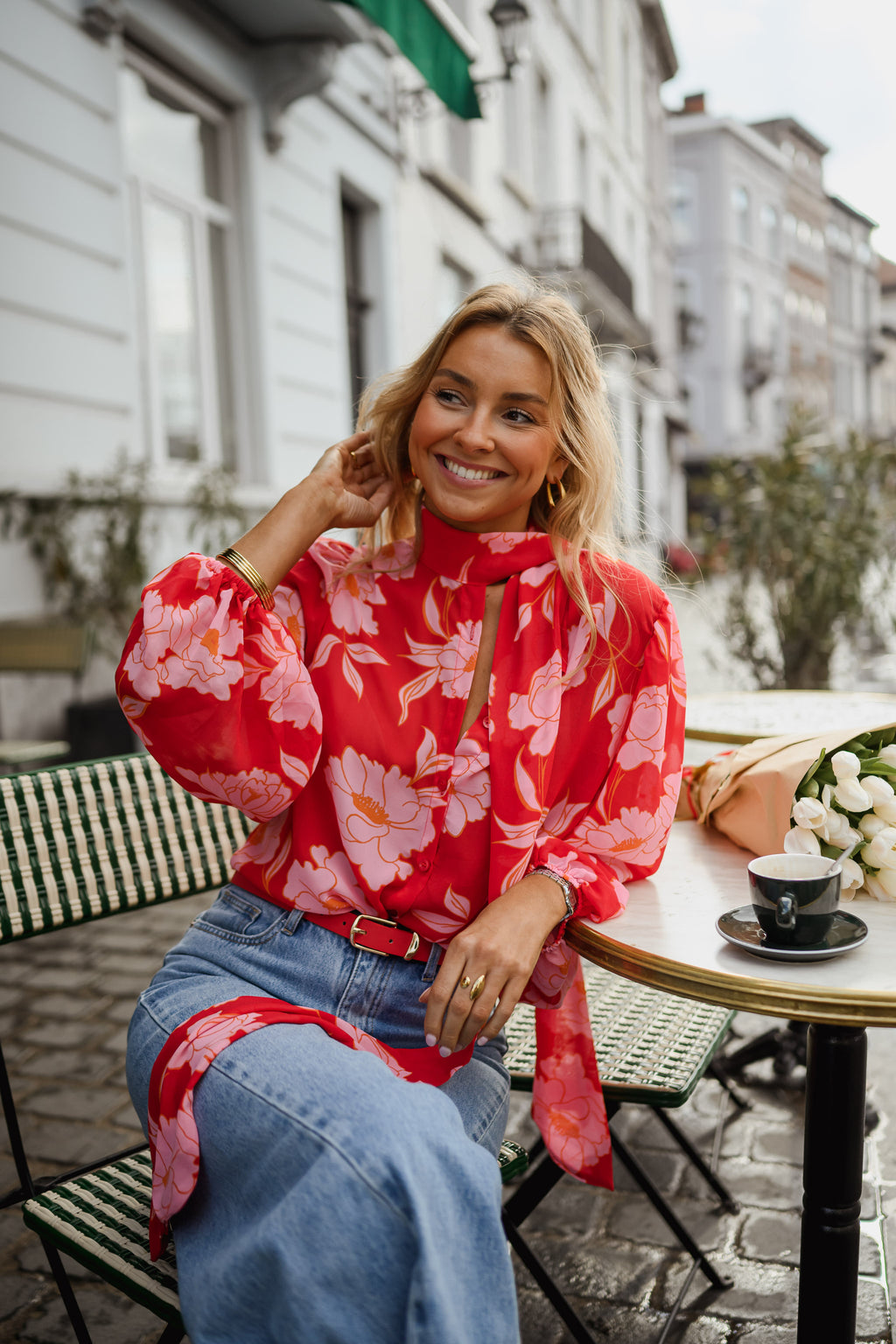 Blouse Georgina - Rouge A Motifs – Easy Clothes