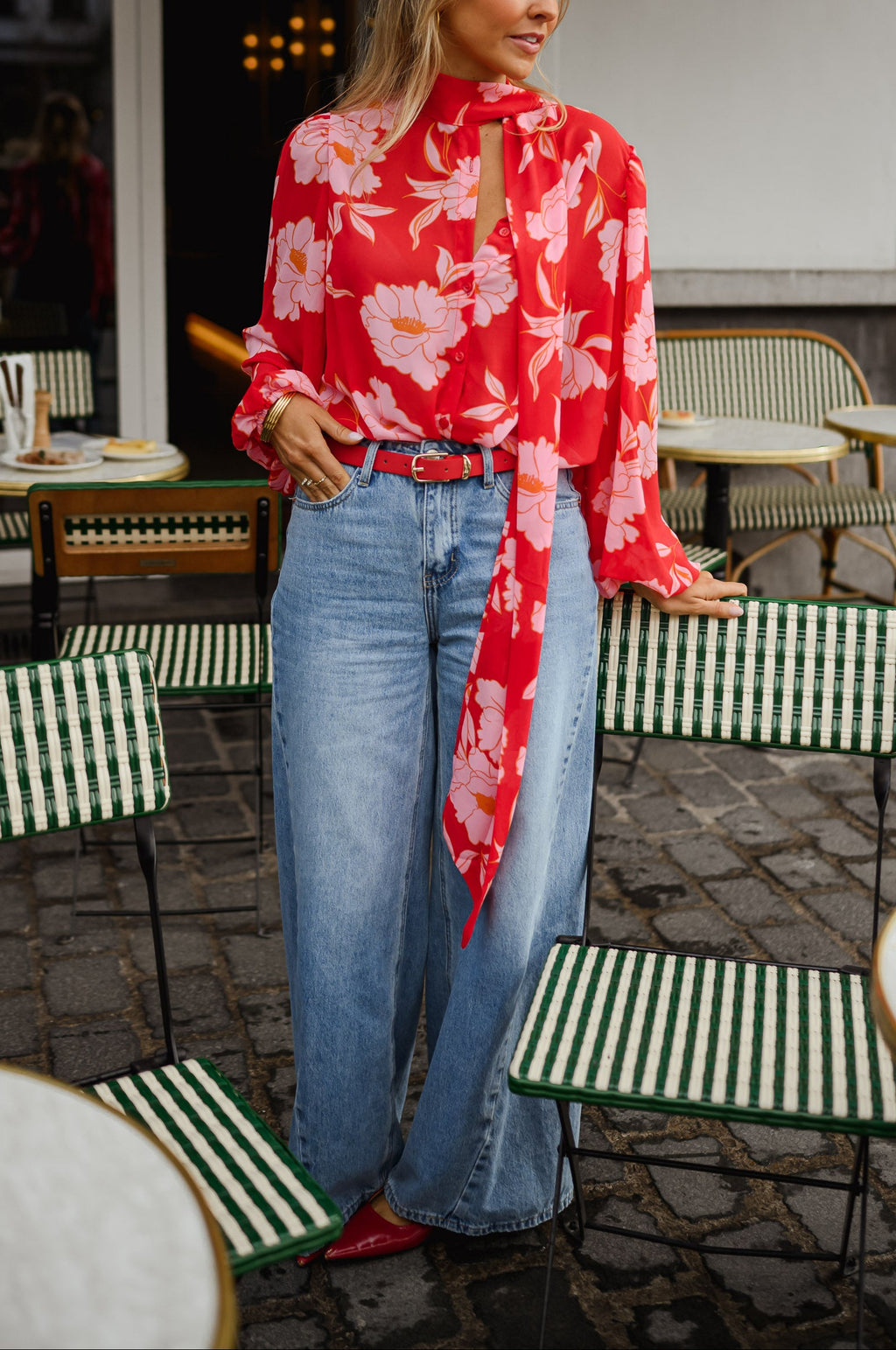 Blouse Georgina - Rouge A Motifs – Easy Clothes