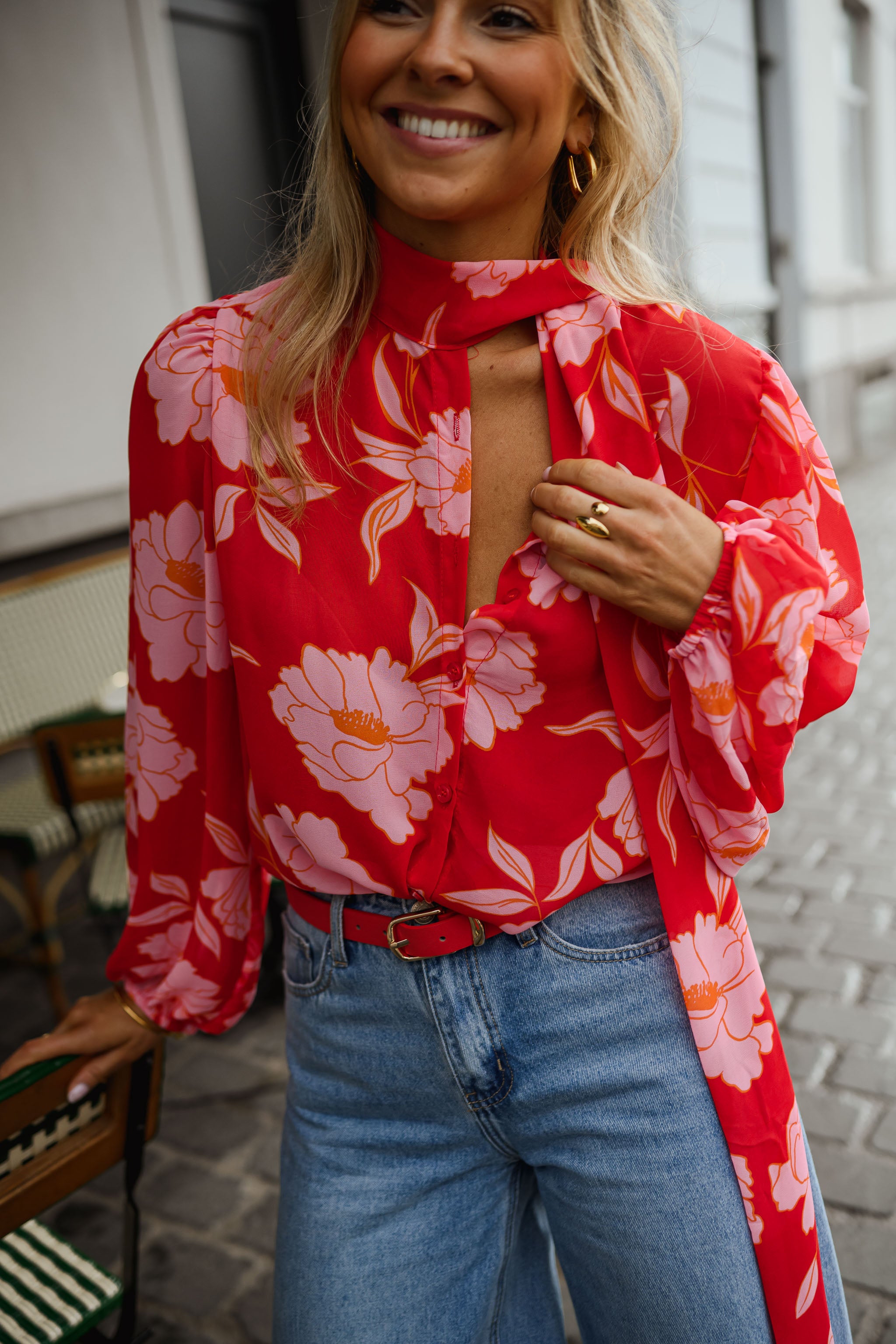 Blouse Georgina - Rouge A Motifs – Easy Clothes