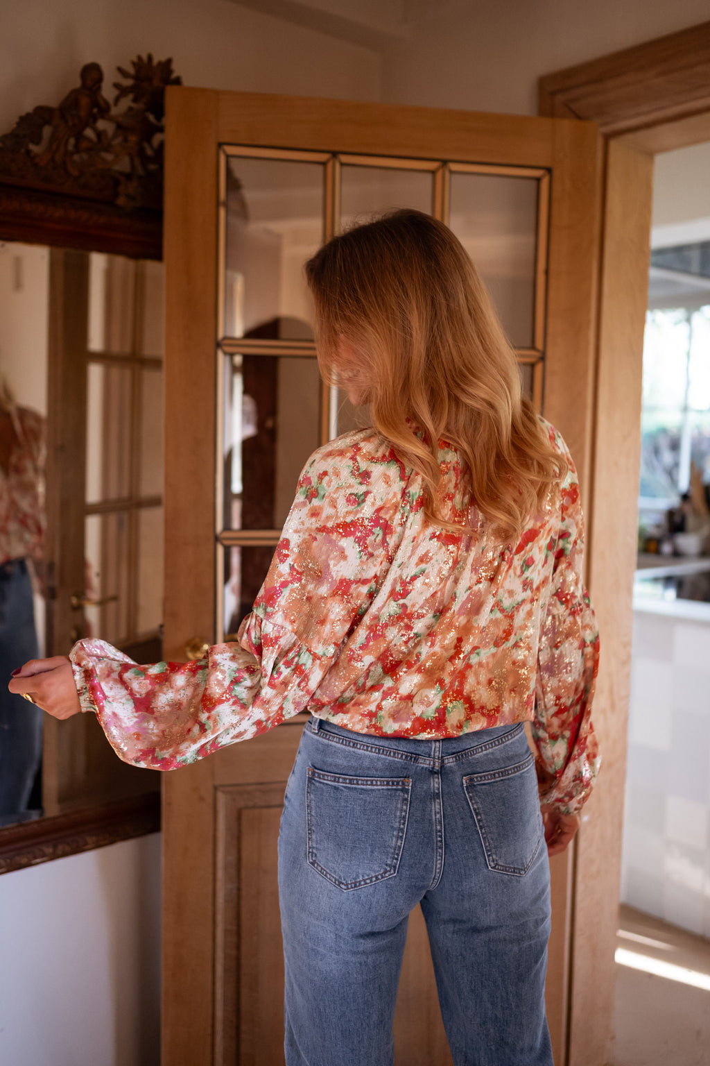 Blouse Jackson - orange et verte