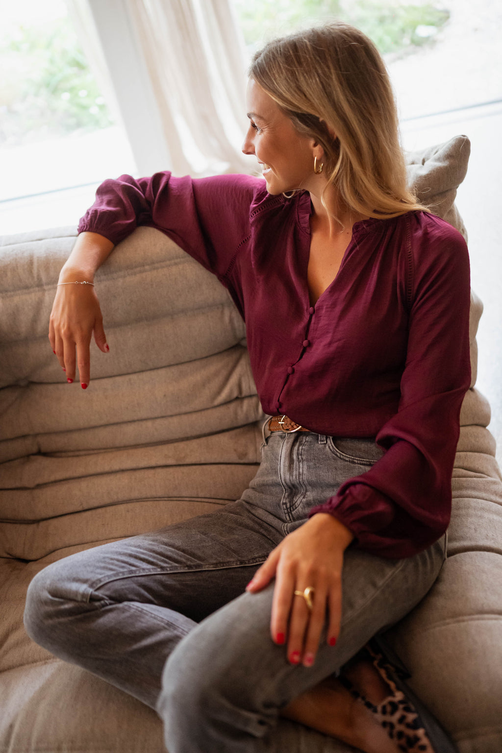 Janelle blouse - burgundy