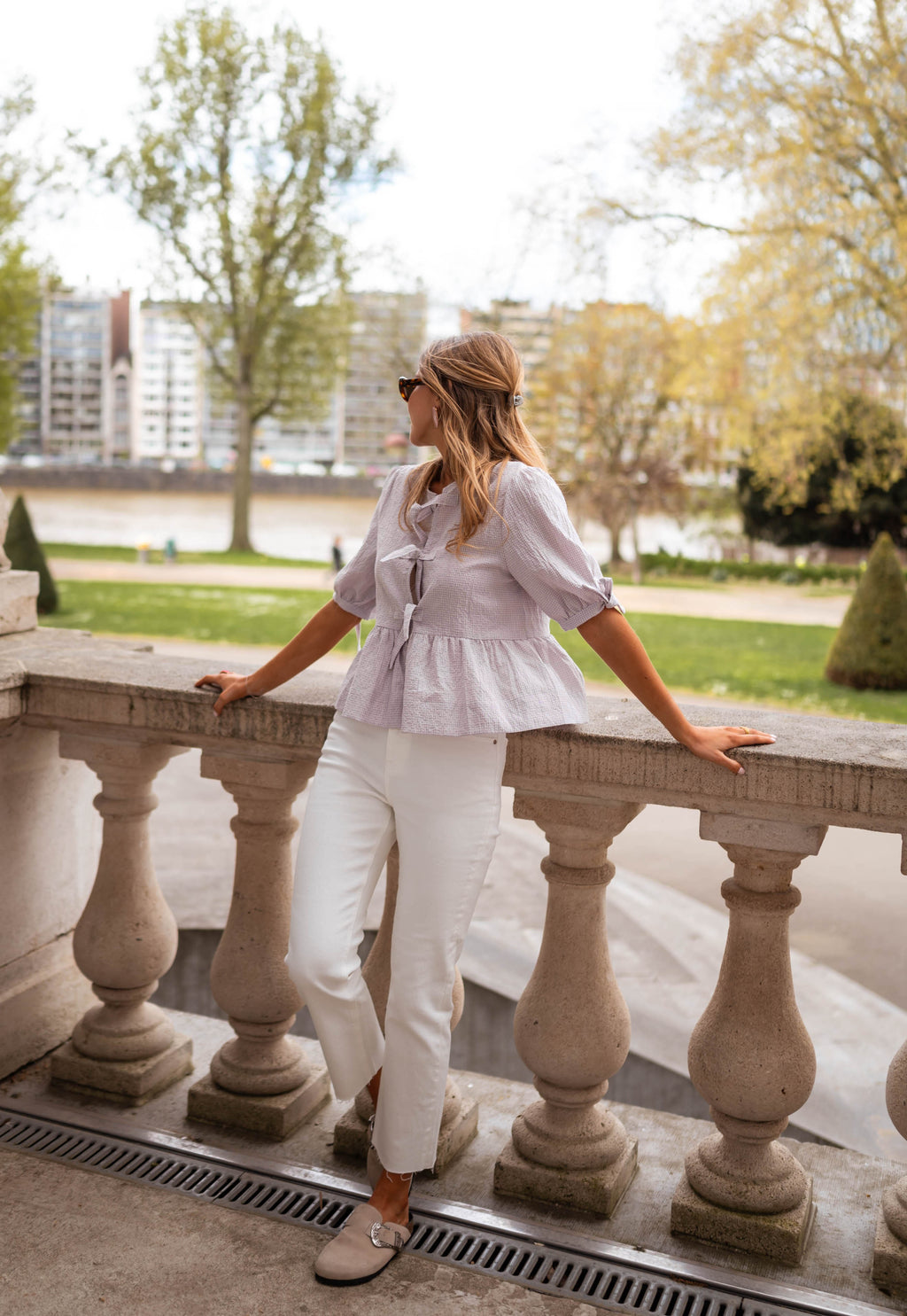 Myral blouse - lilac gingham