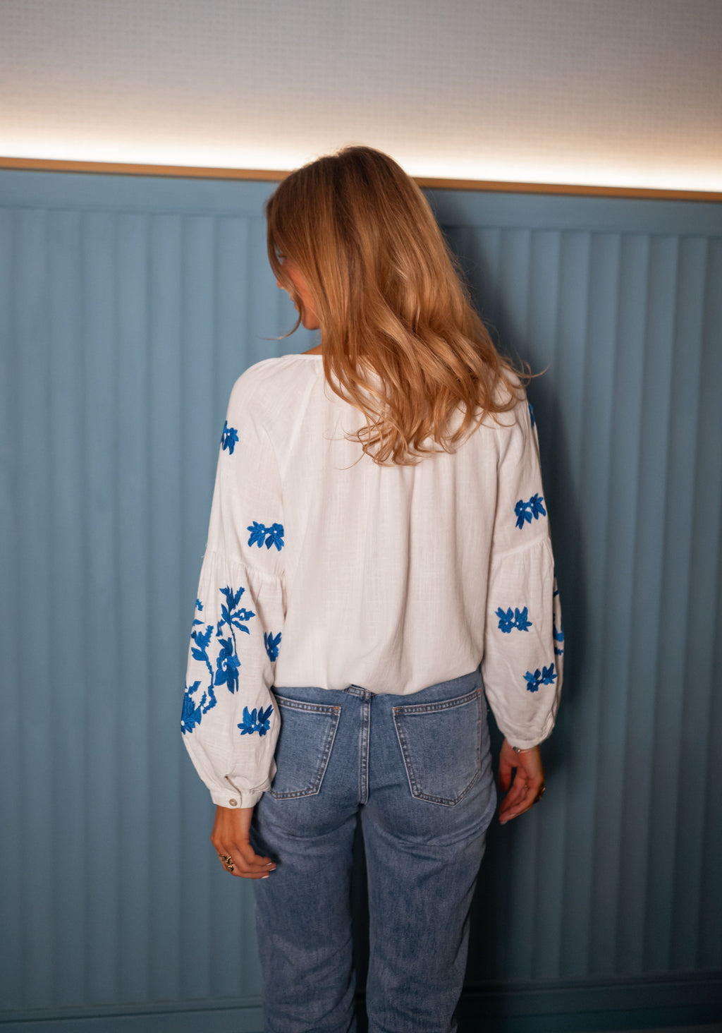 Blouse Shauny - écrue et bleue