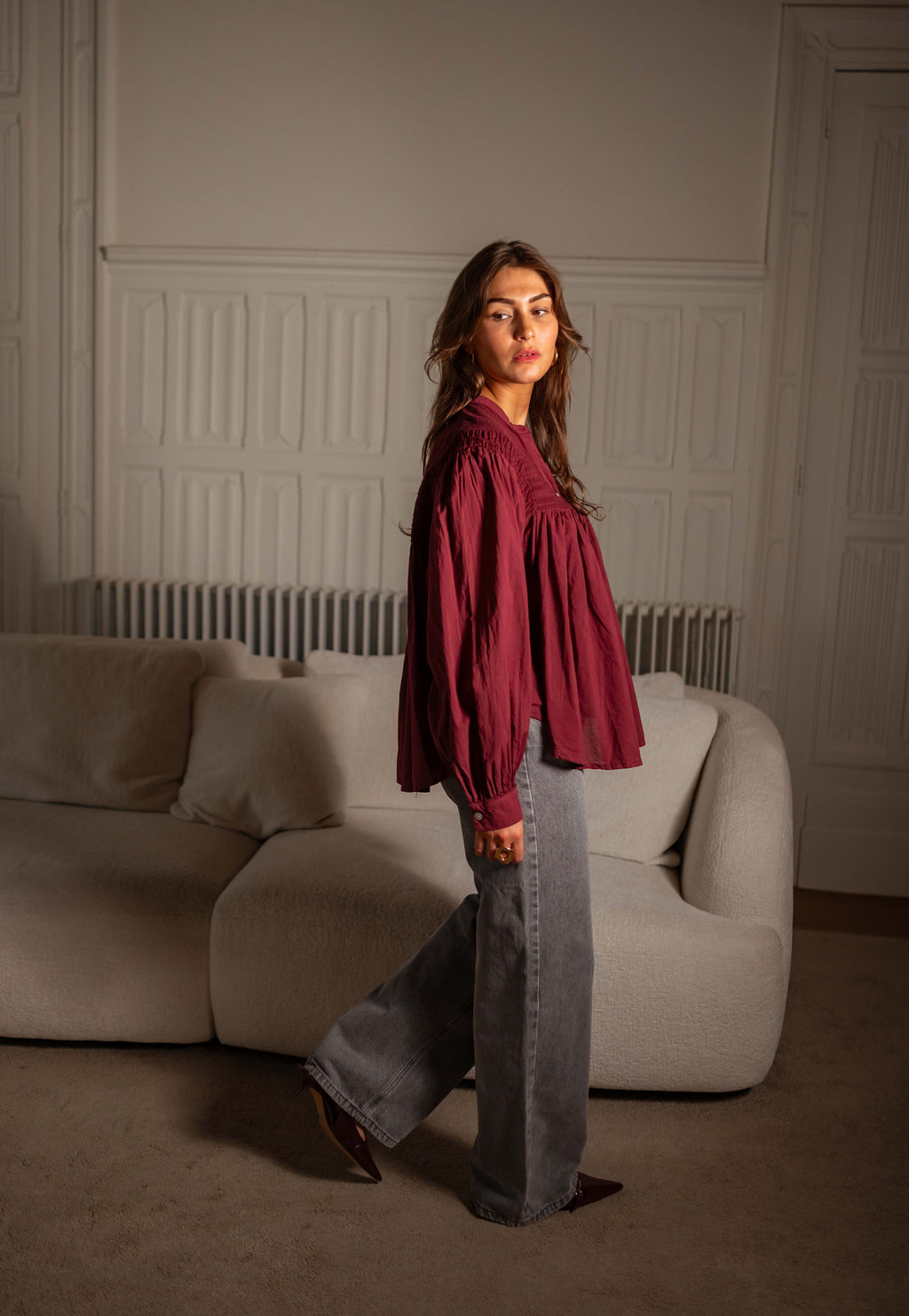 Wilva blouse - burgundy
