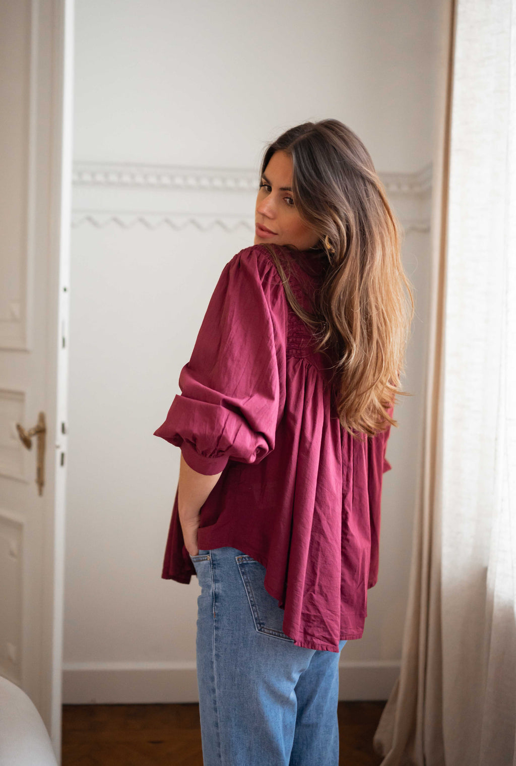 Wilva blouse - burgundy