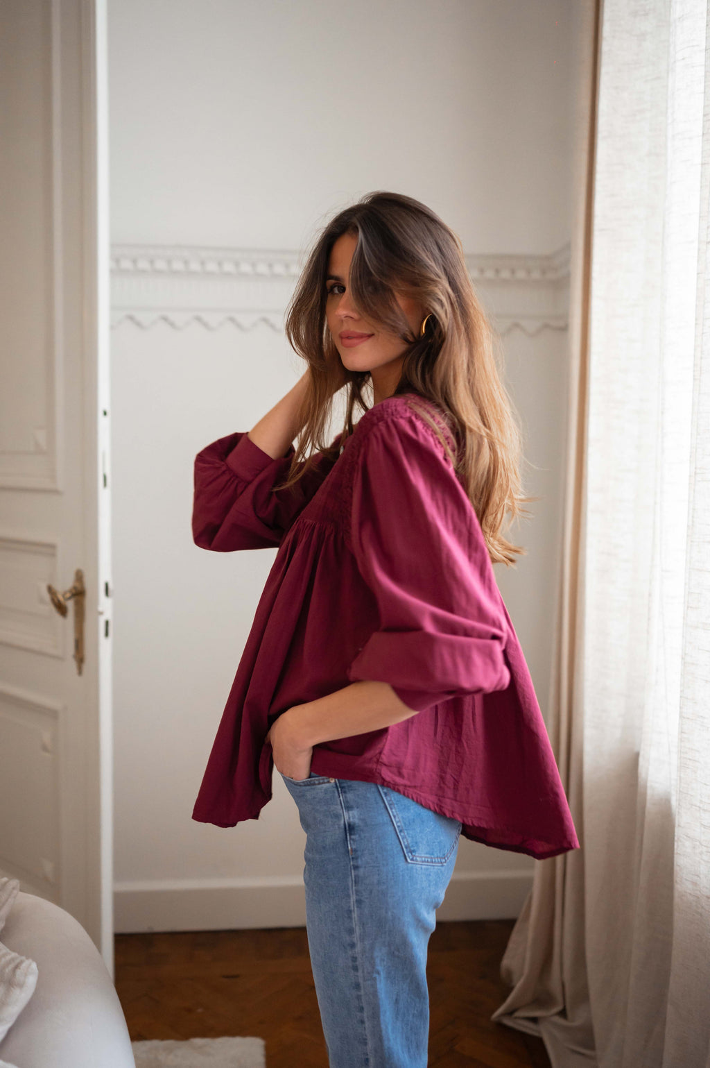 Wilva blouse - burgundy