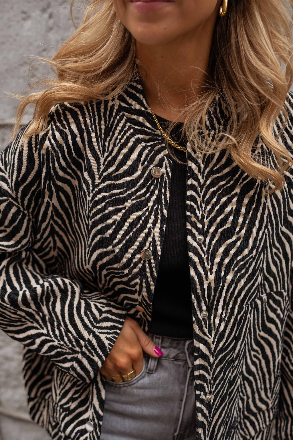 Sarah bomber - zebra