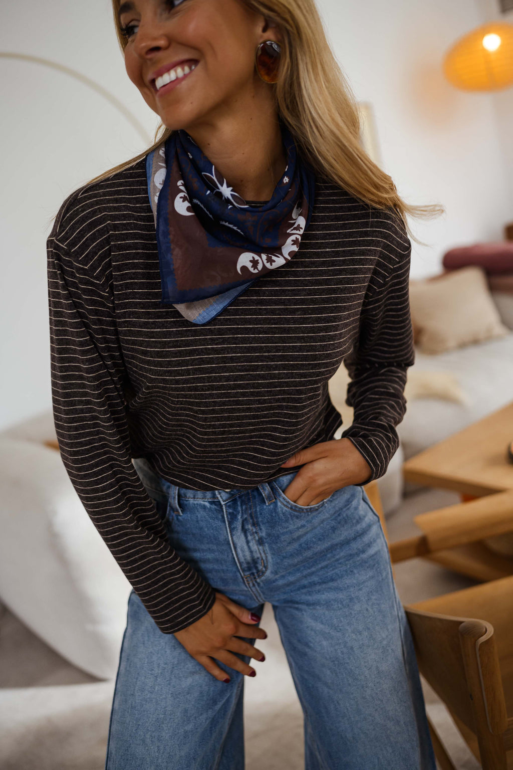 Boucles d'oreilles Louhane - brunes