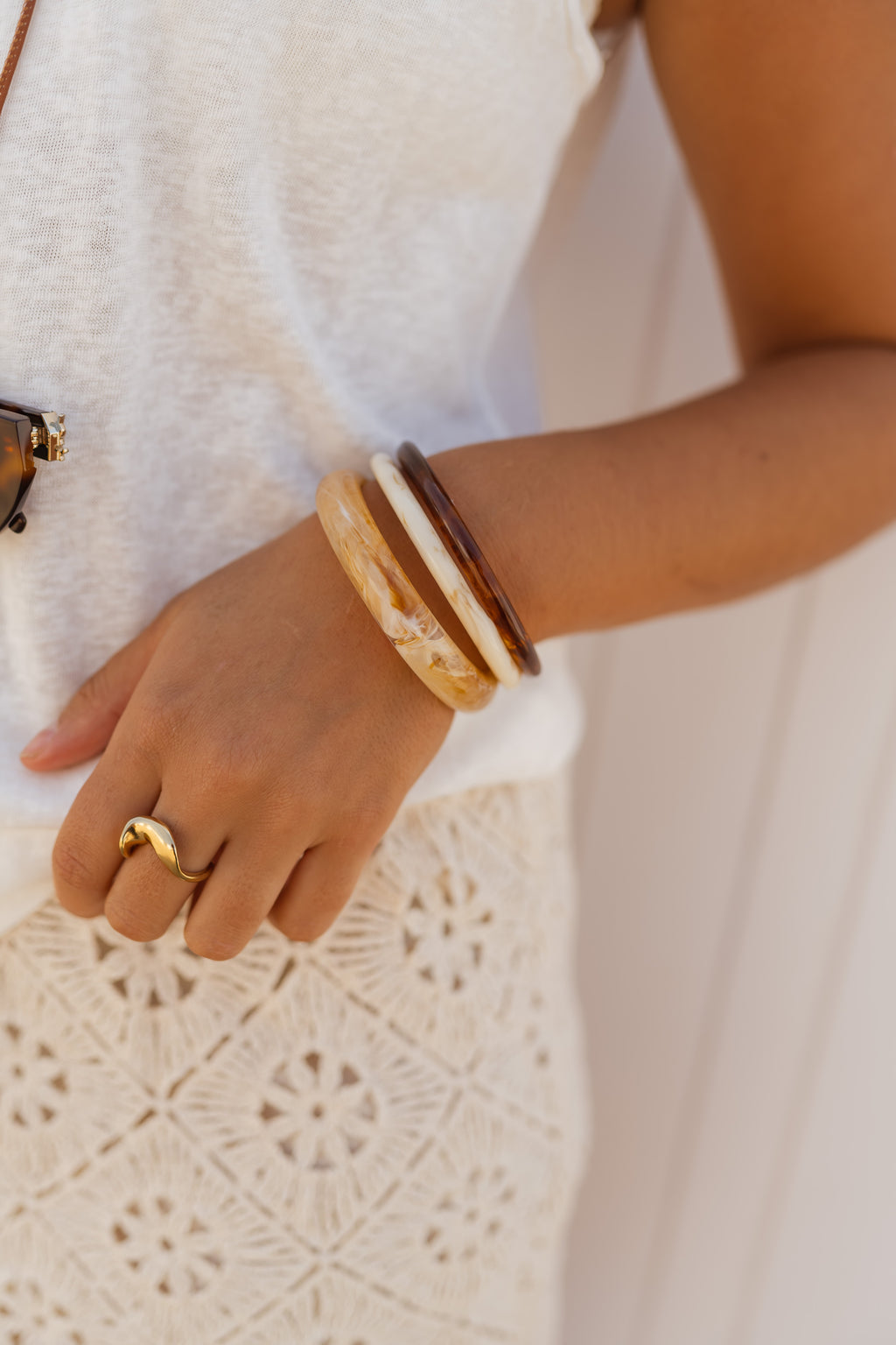 Bracelet Spence - ivoire et brun