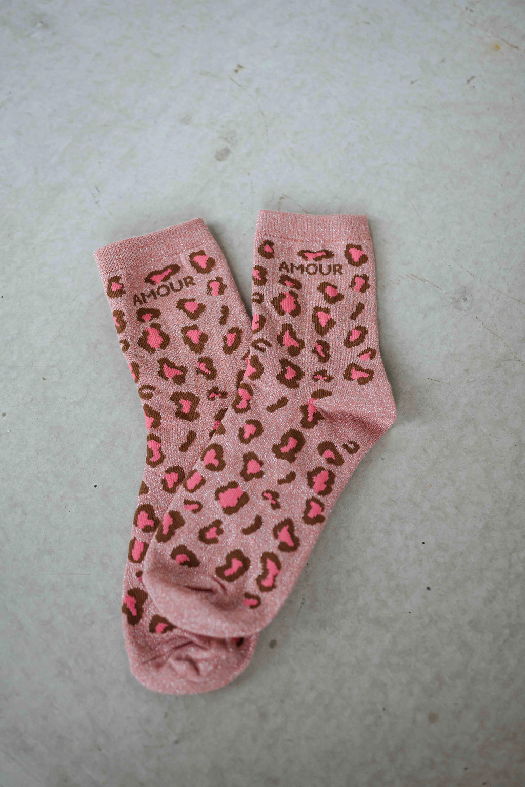 Chaussettes Bosca - léopard rose