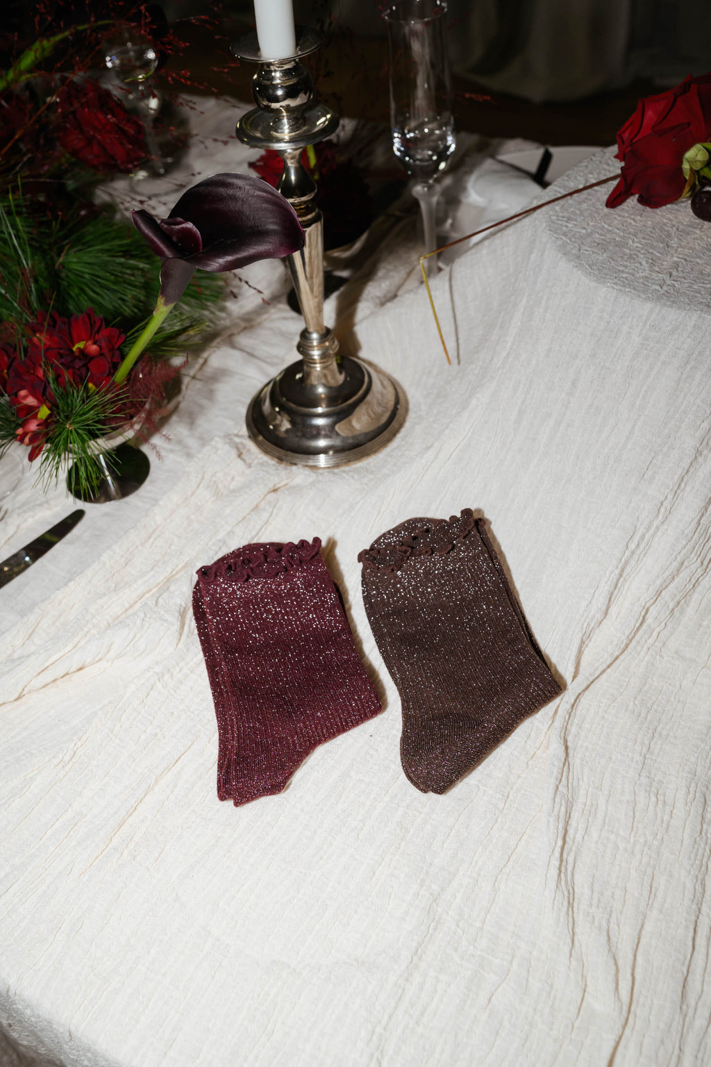 Chaussettes Mily - bordeaux