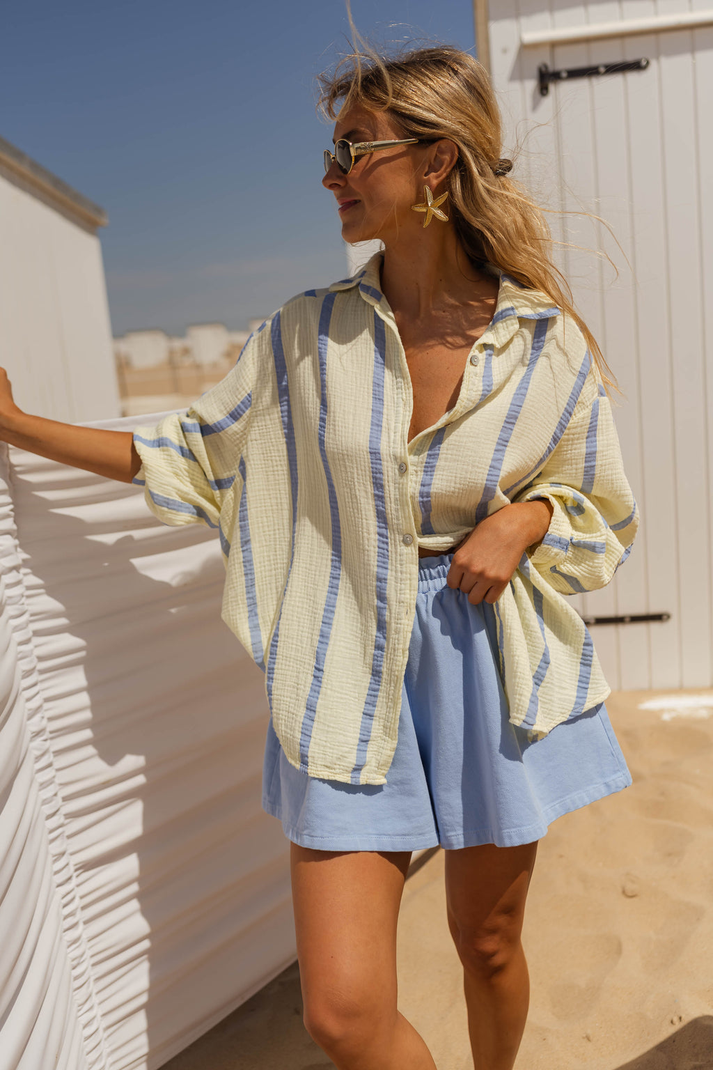 Amélie shirt - yellow and blue 