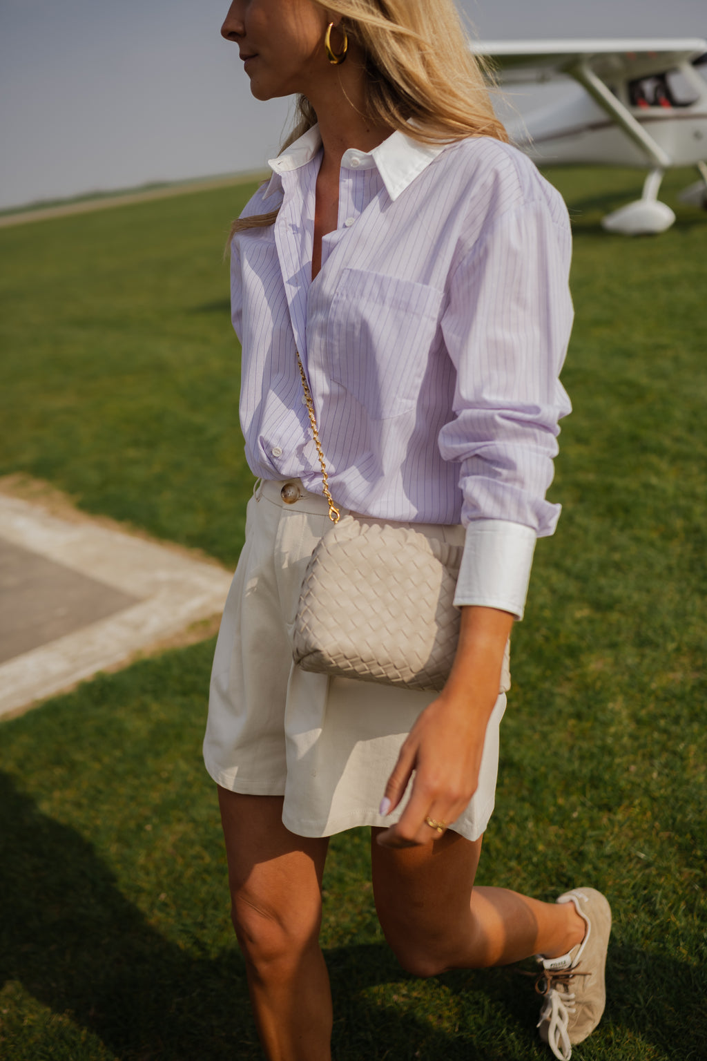 Fato shirt - purple with lines