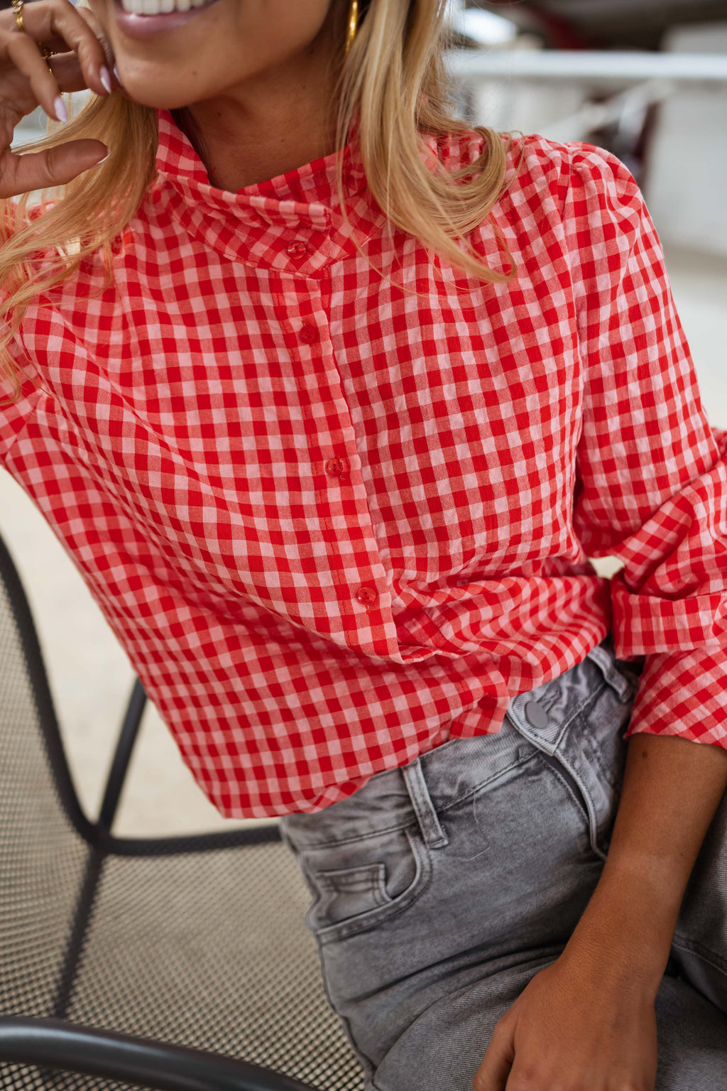 Chemise Lili - rouge et orange