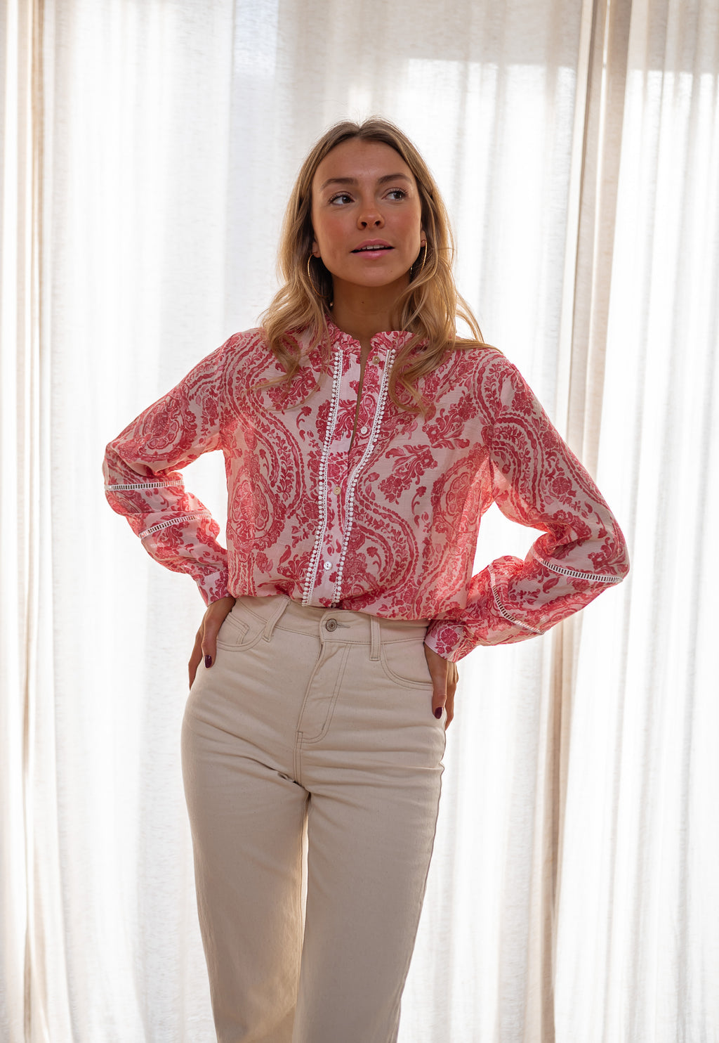 Othan shirt - red and pink