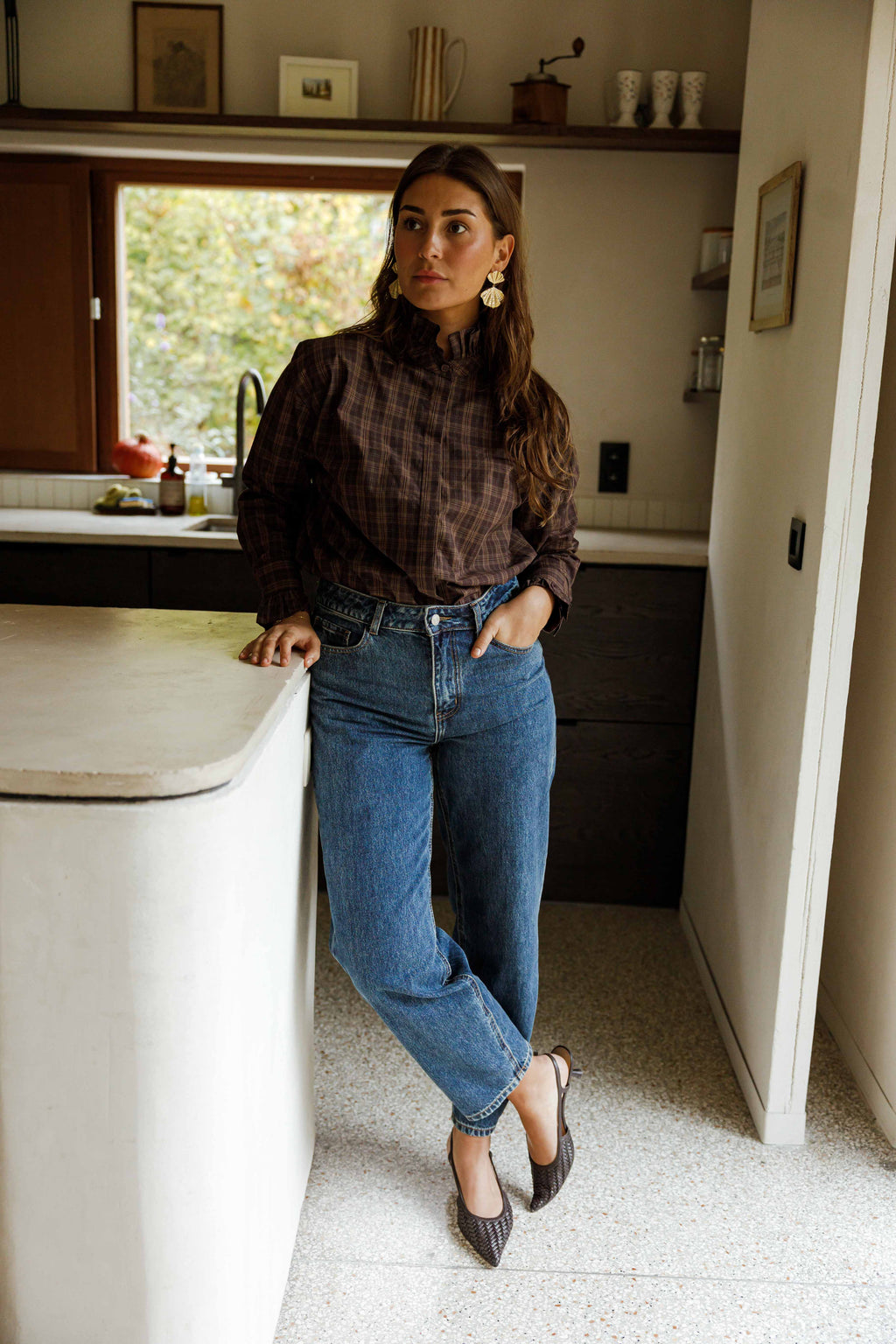 Chemise Therese - brune à carreaux