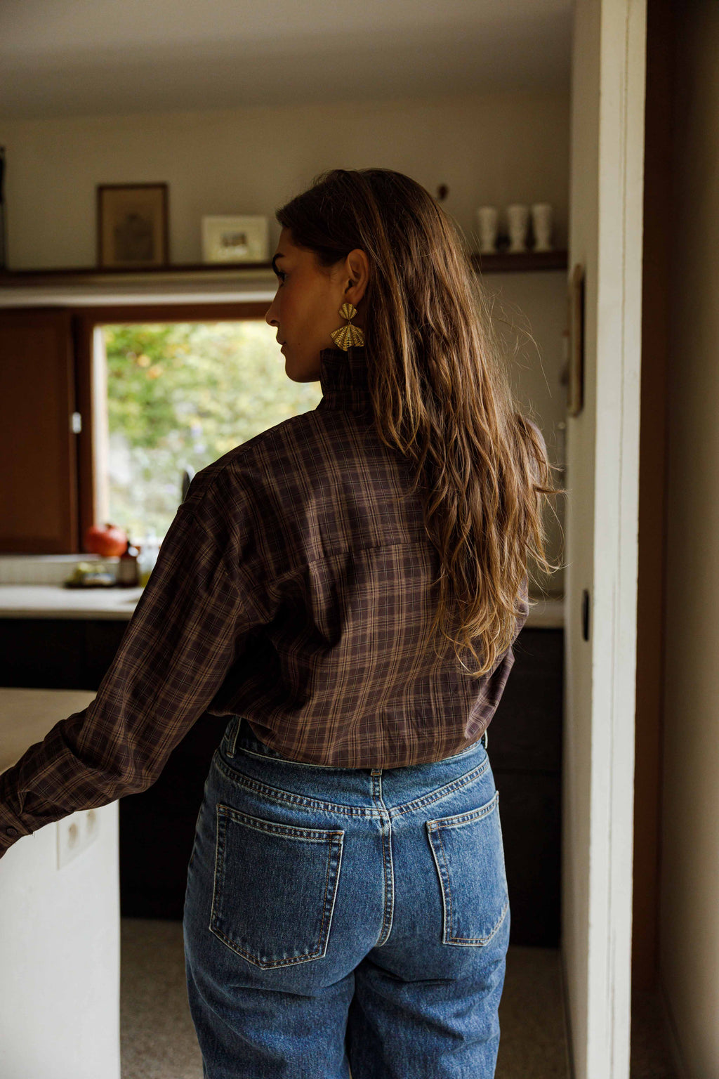 Chemise Therese - brune à carreaux