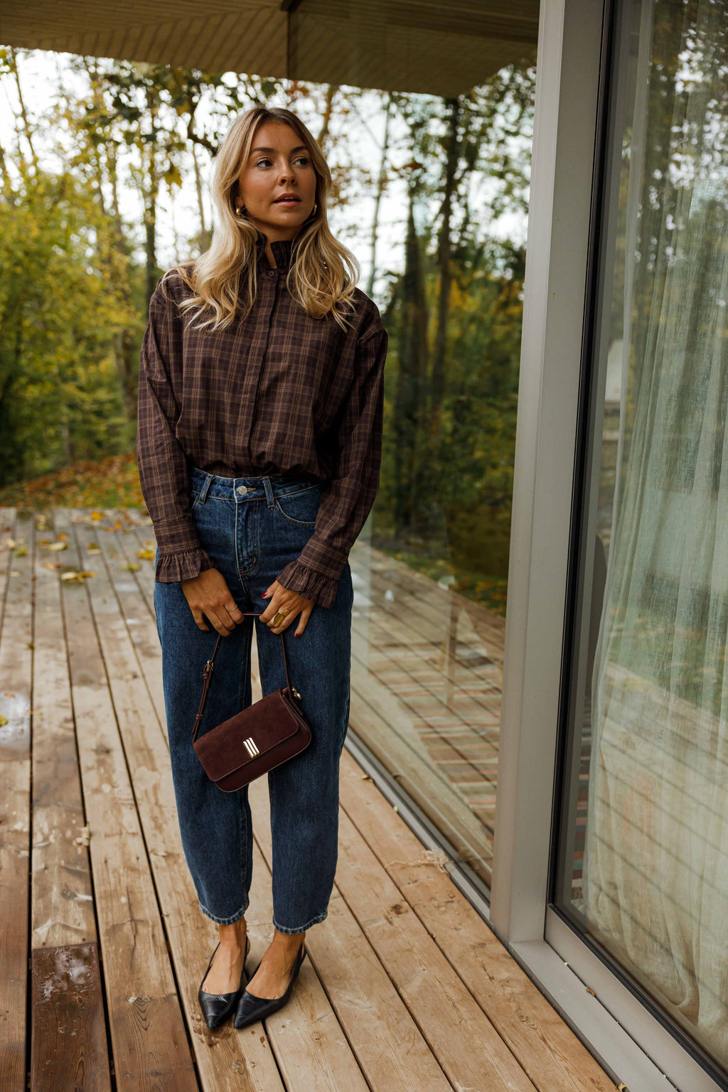 Chemise Therese - brune à carreaux