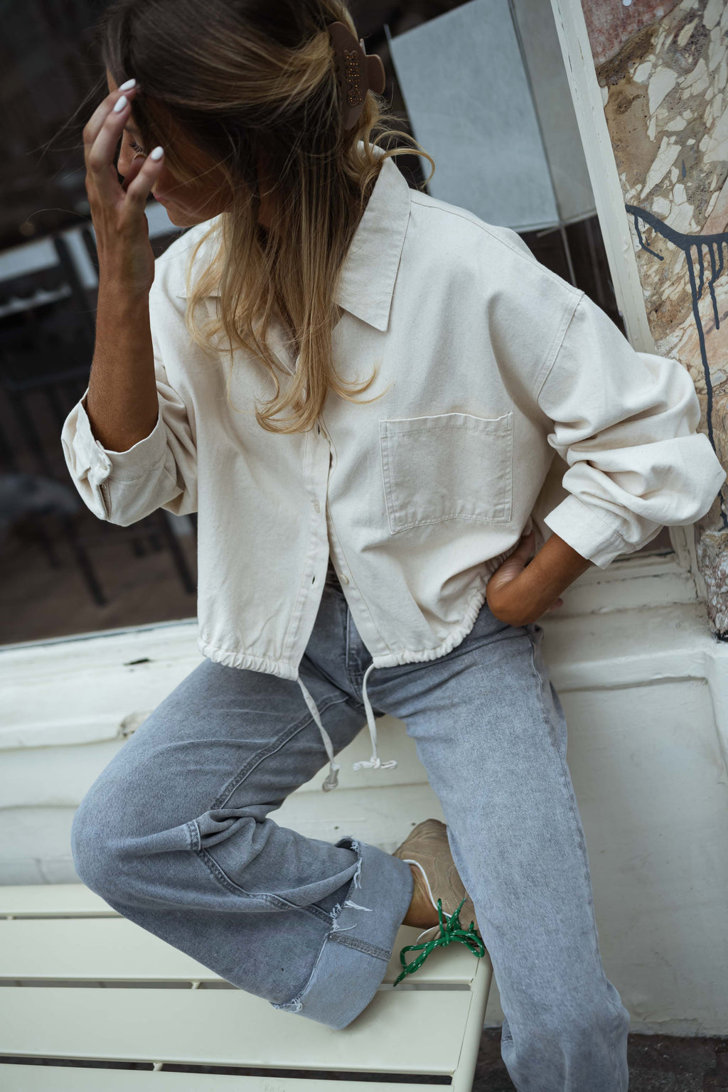 Chemise Hanae - beige en jeans