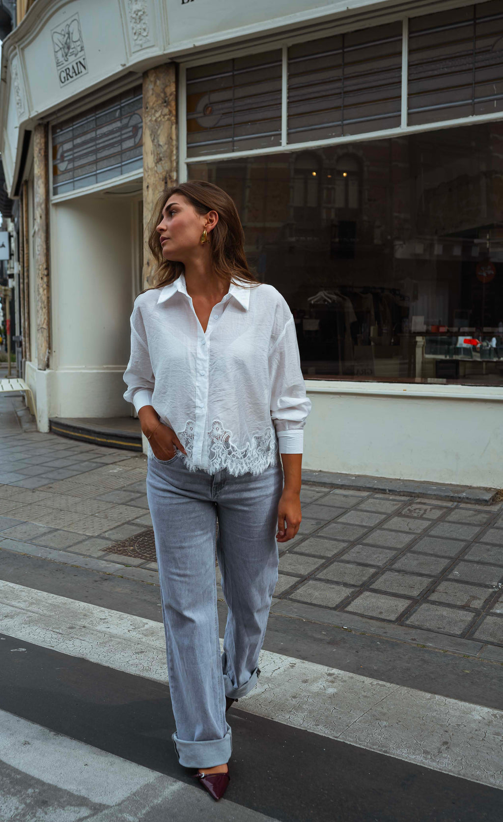 Chemise Ivan - écrue à dentelle