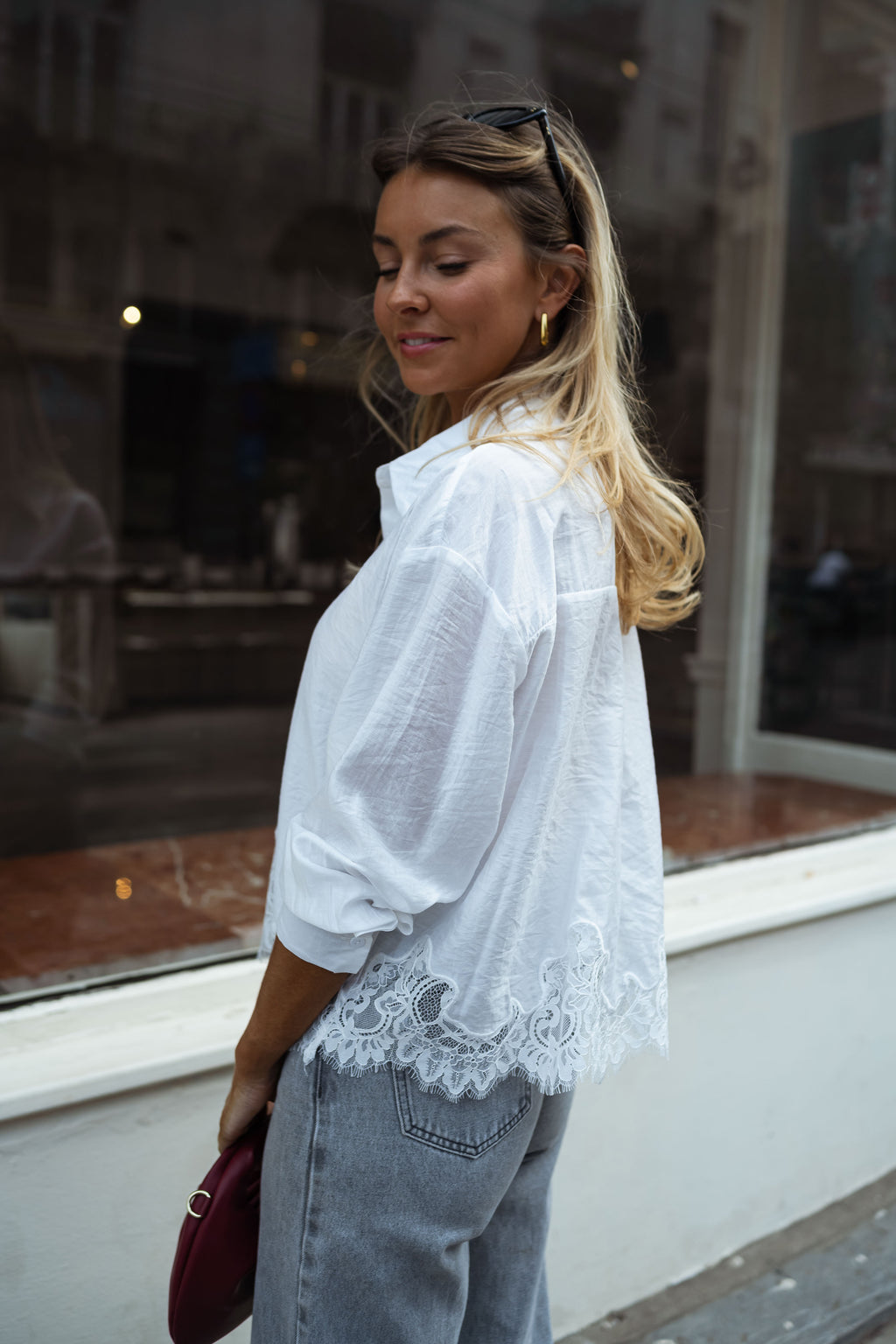 Chemise Ivan - écrue à dentelle
