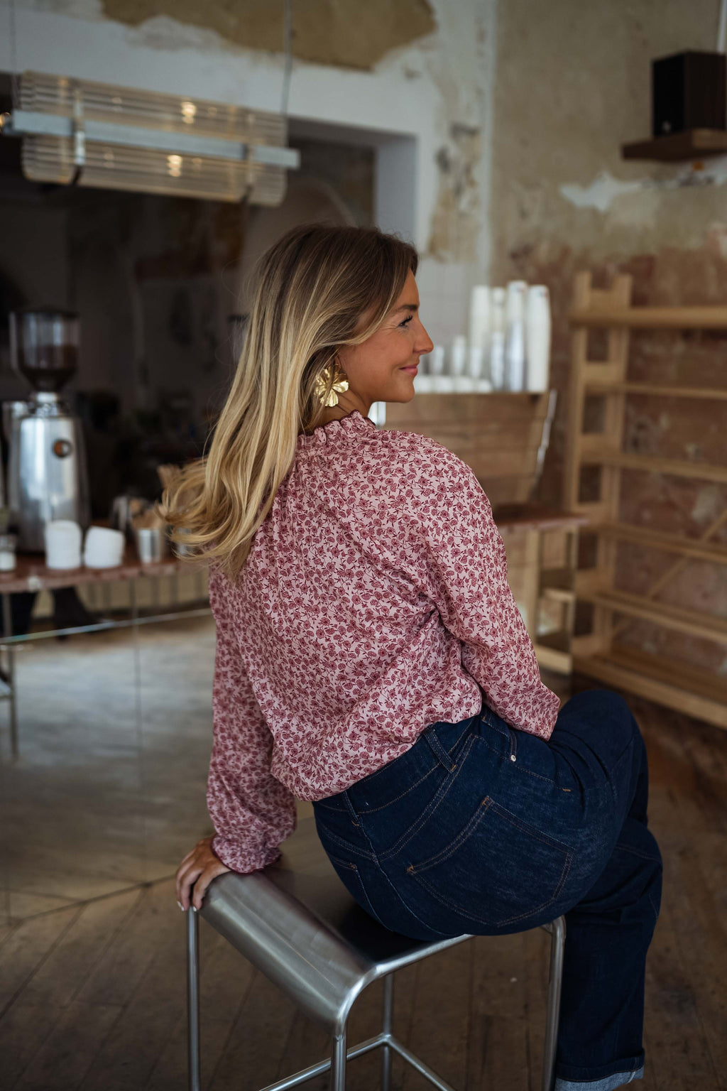 Chemise Natacha - rose à motifs