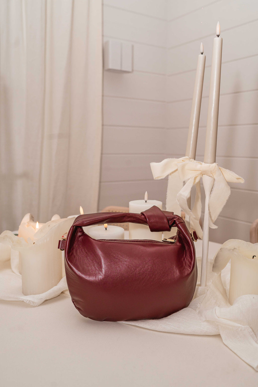 Nella bag - burgundy leather