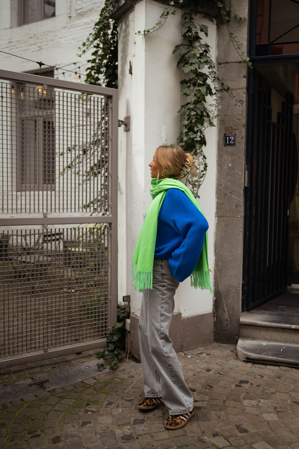 Echarpe Ronald - verte en cachemire
