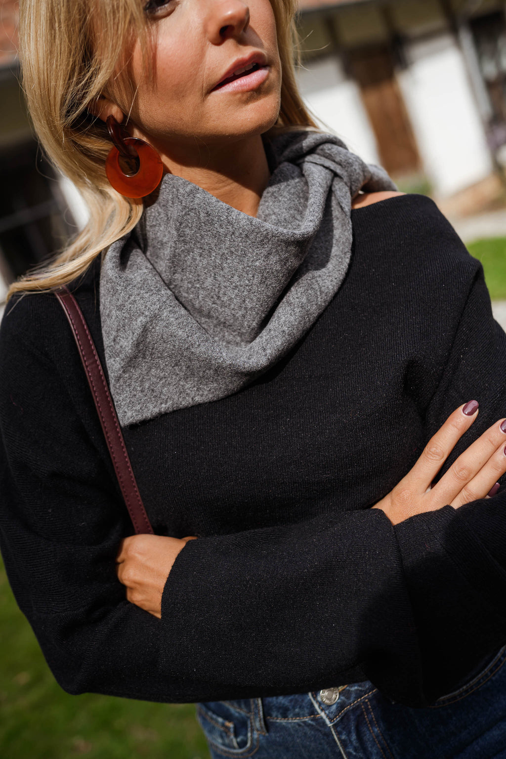 Foulard Demi - gris foncé