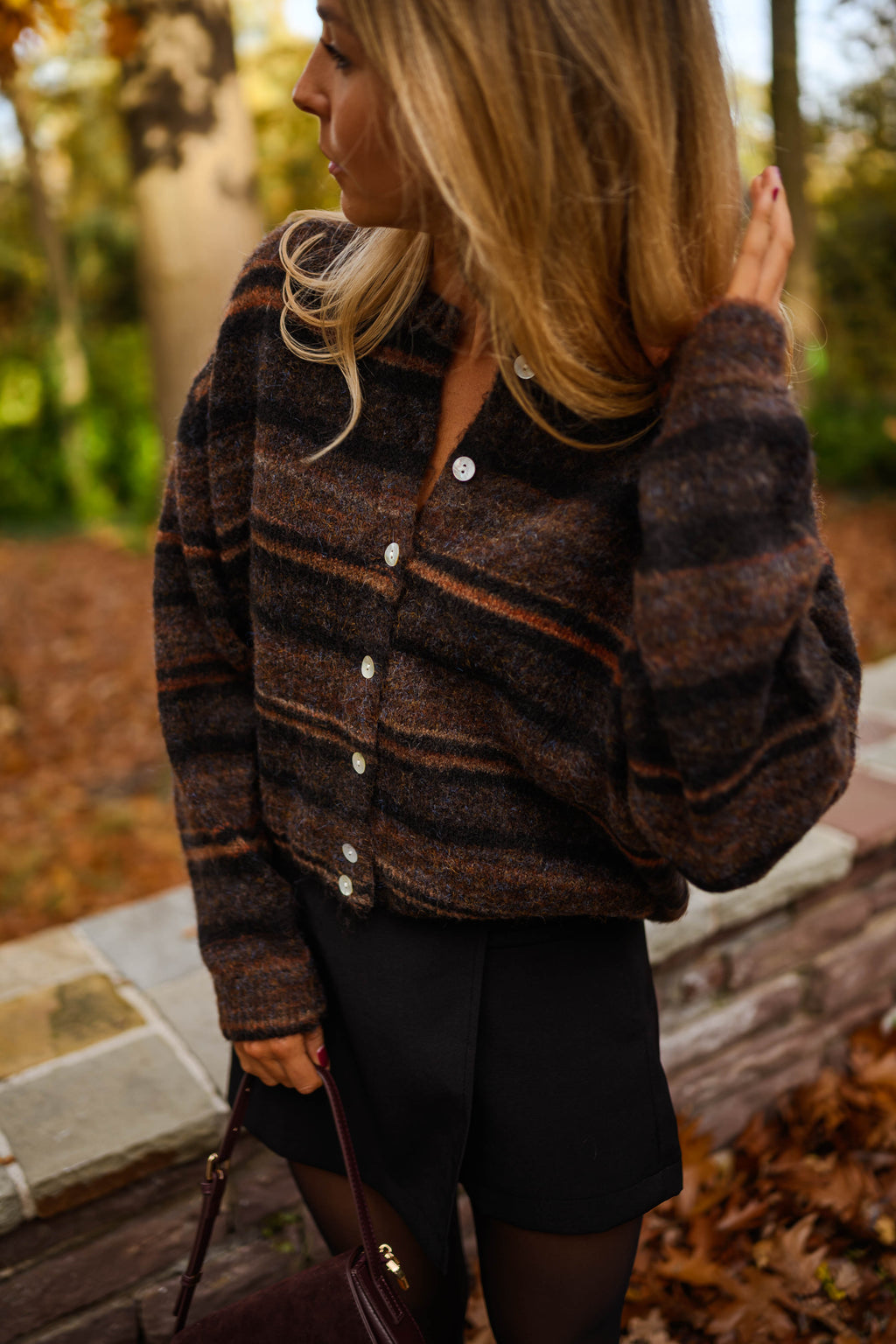 Gilet Audelia - brun à lignes