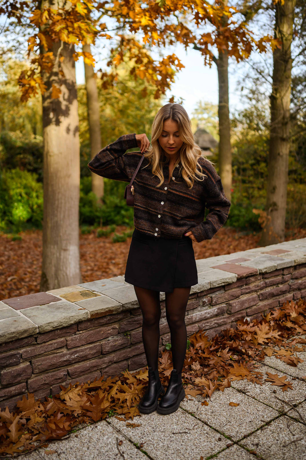 Gilet Audelia - brun à lignes