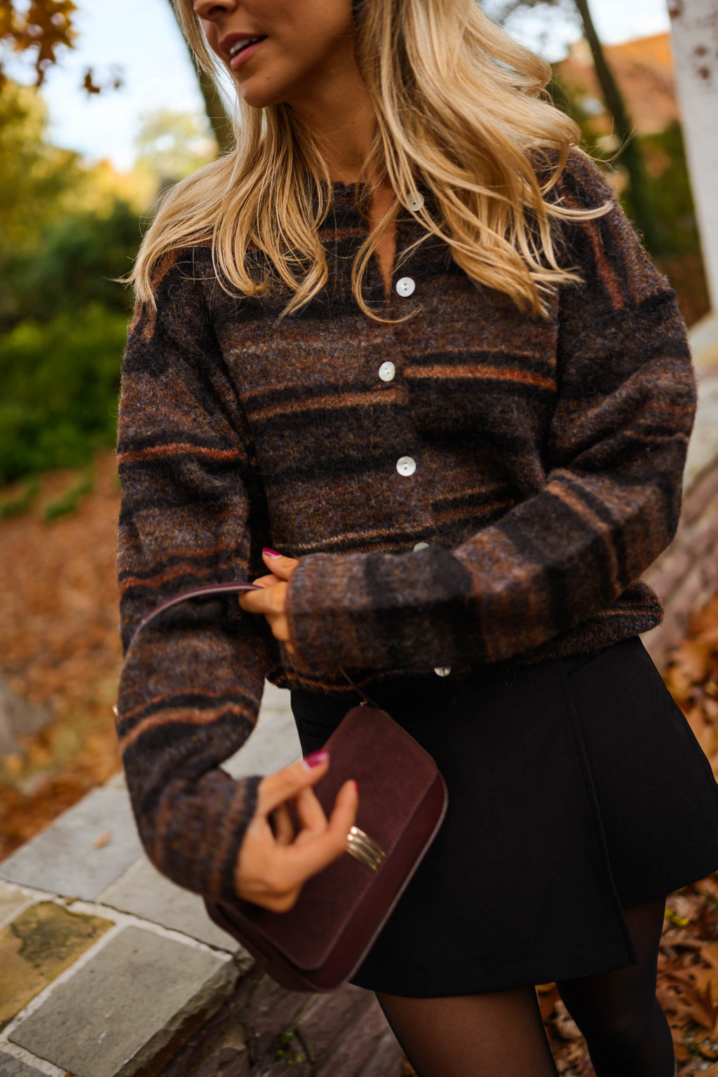 Gilet Audelia - brun à lignes