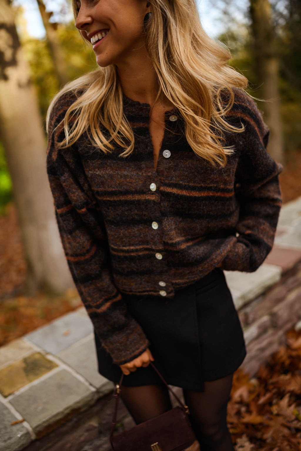 Gilet Audelia - brun à lignes