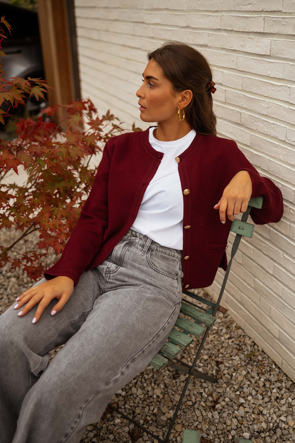 Denysa cardigan - burgundy