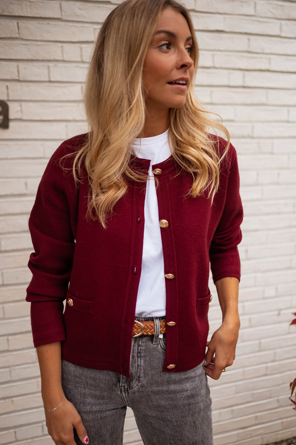 Denysa cardigan - burgundy