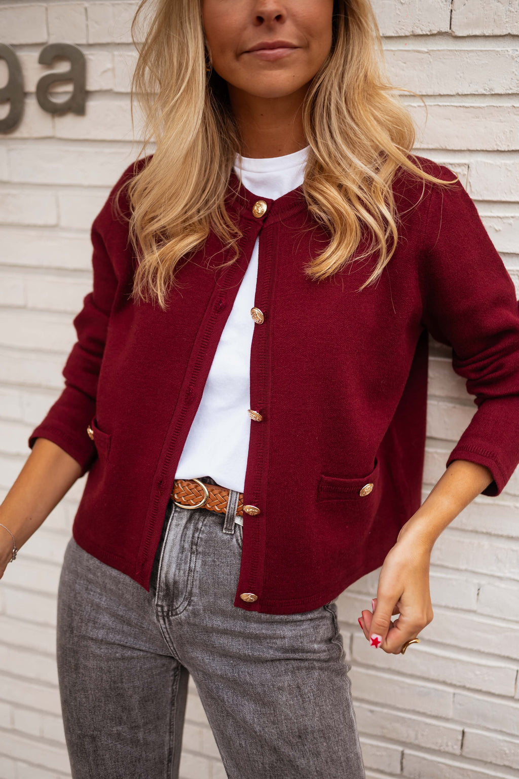 Denysa cardigan - burgundy