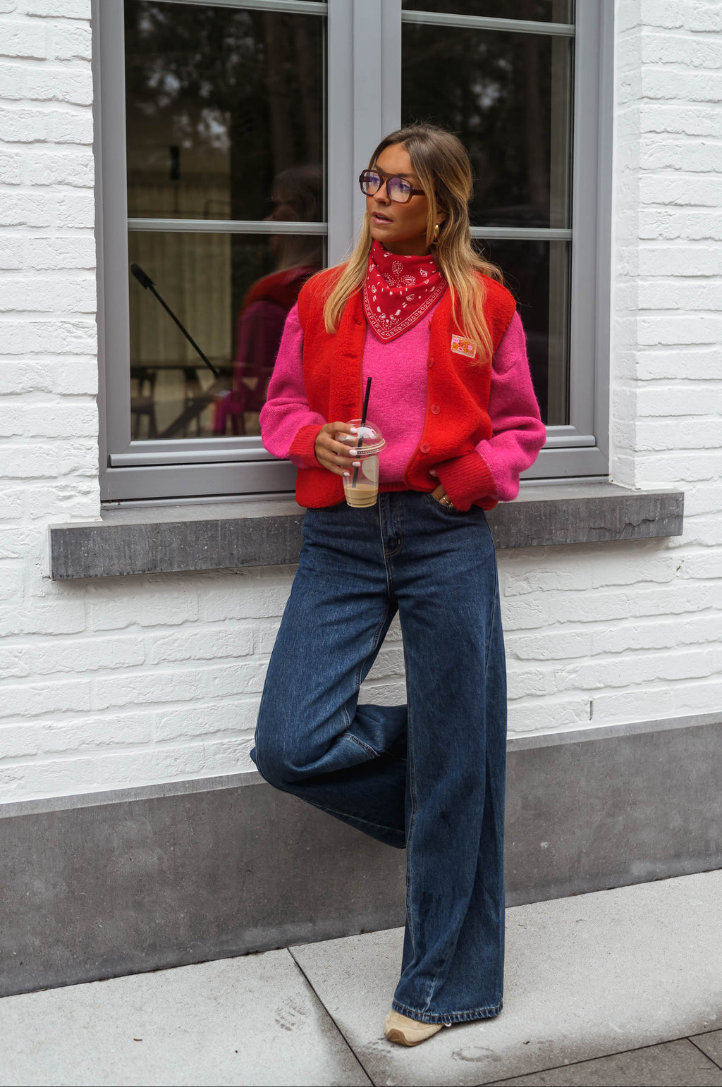 Gilet Lolie - Rouge - Effet Mouton – Easy Clothes
