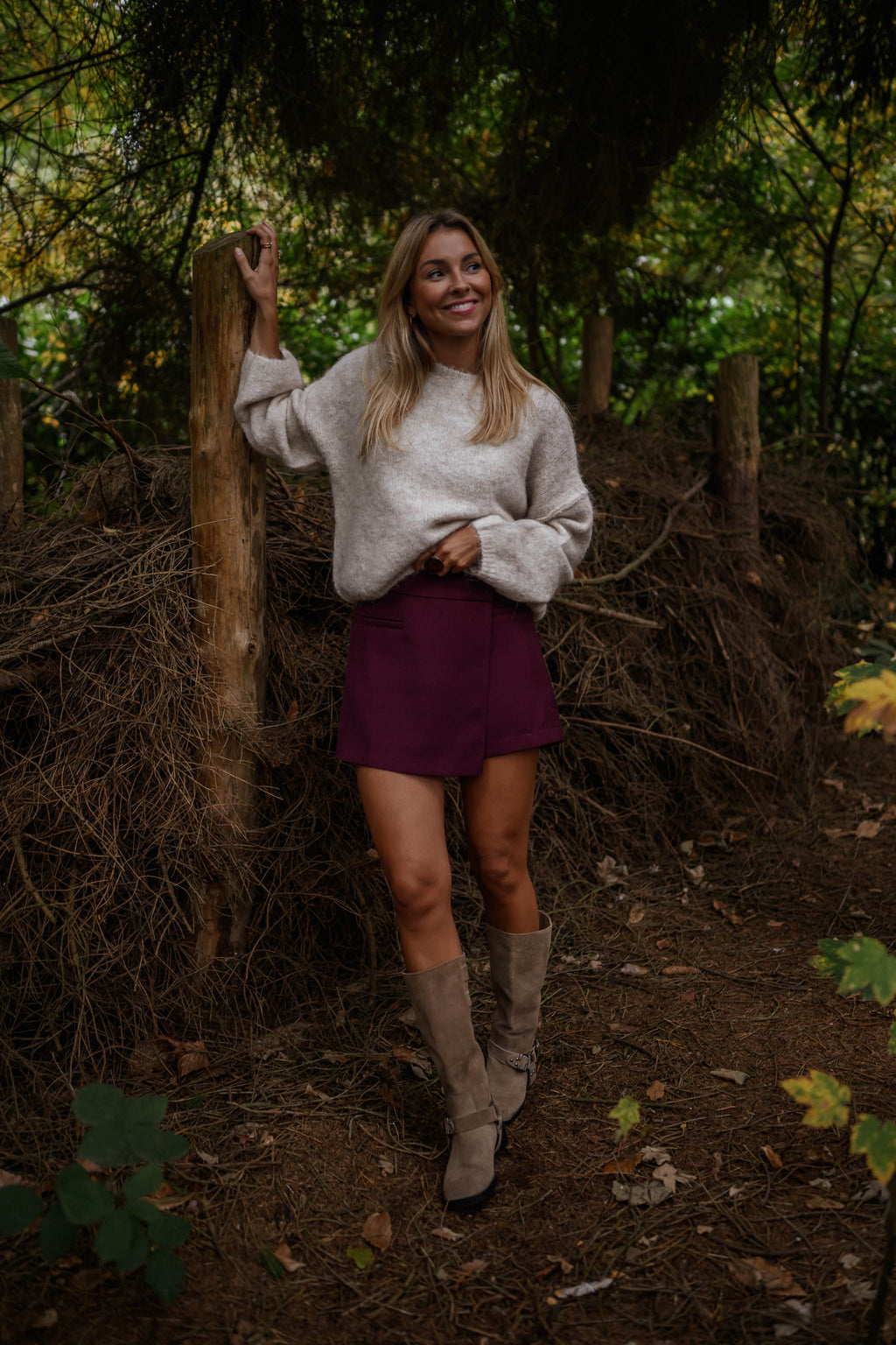 Alonsa skort - burgundy