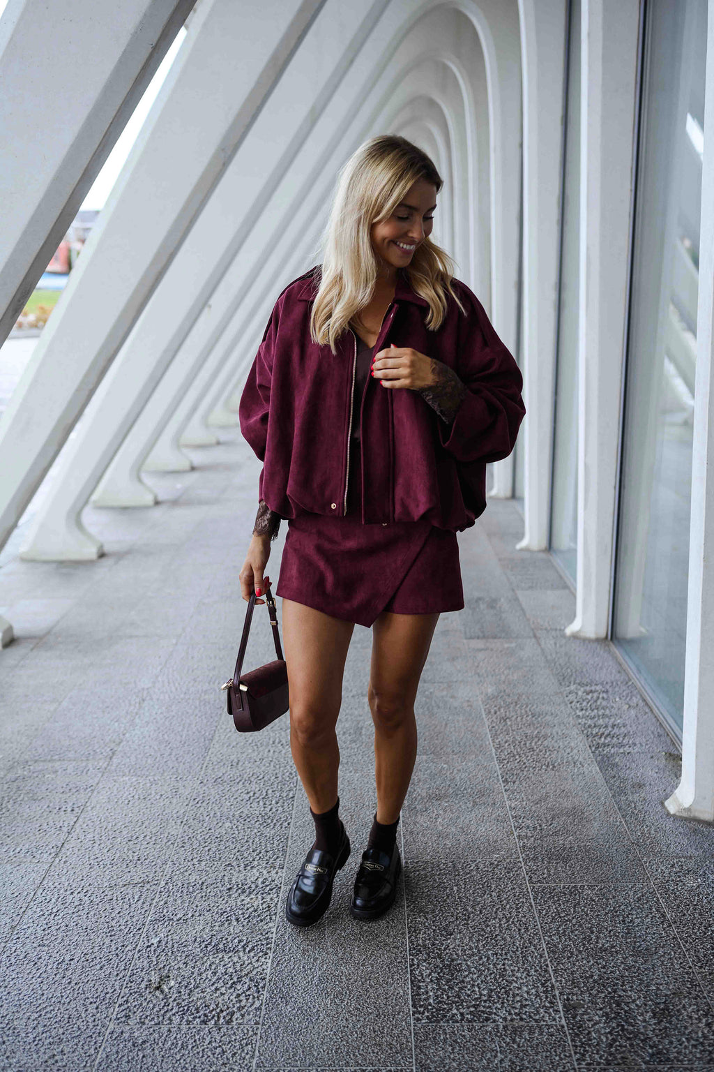 Emma skort - burgundy